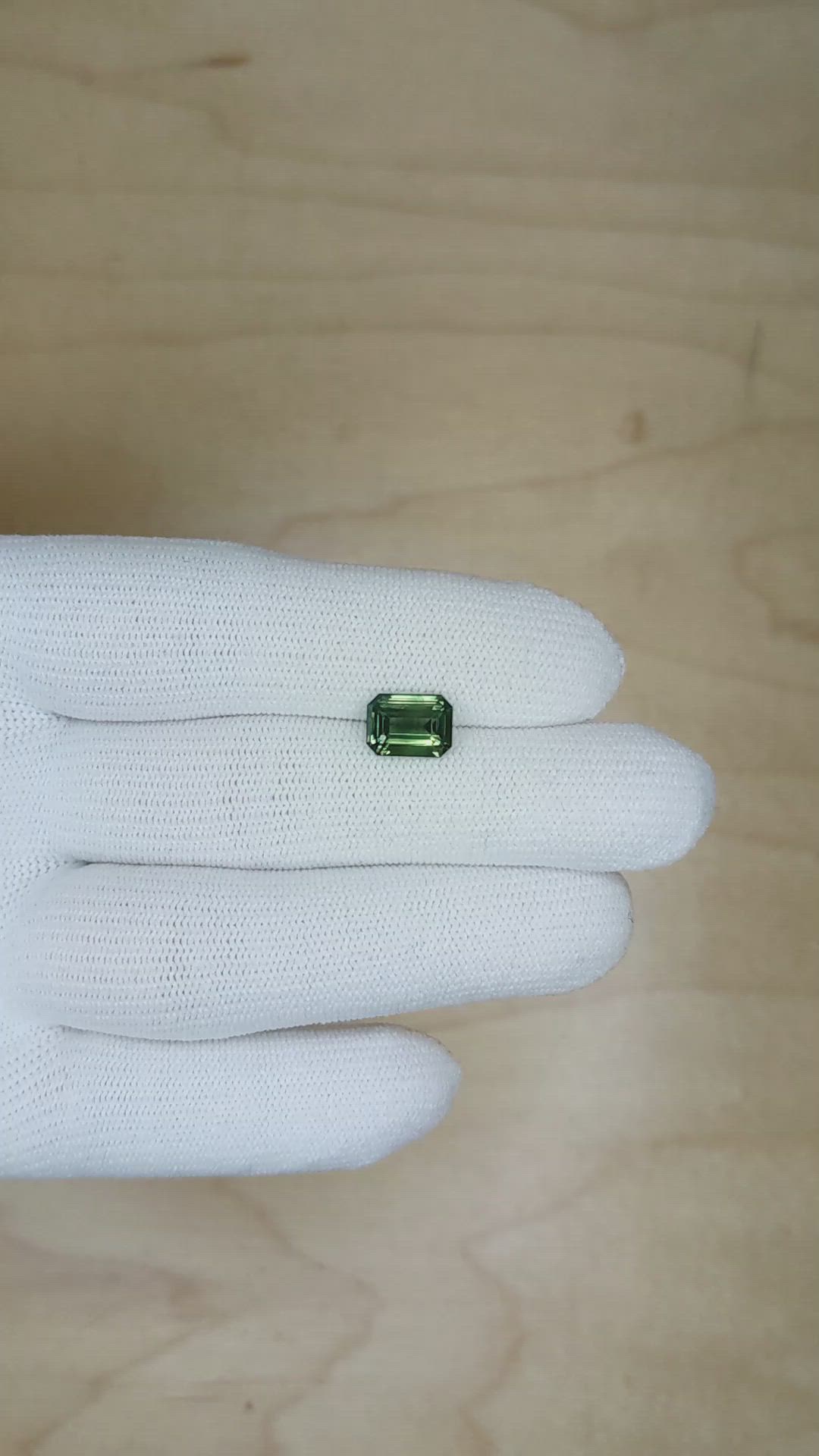 2.56 Ct. Bluish Green Sapphire from Ceylon (Sri Lanka) Size Video