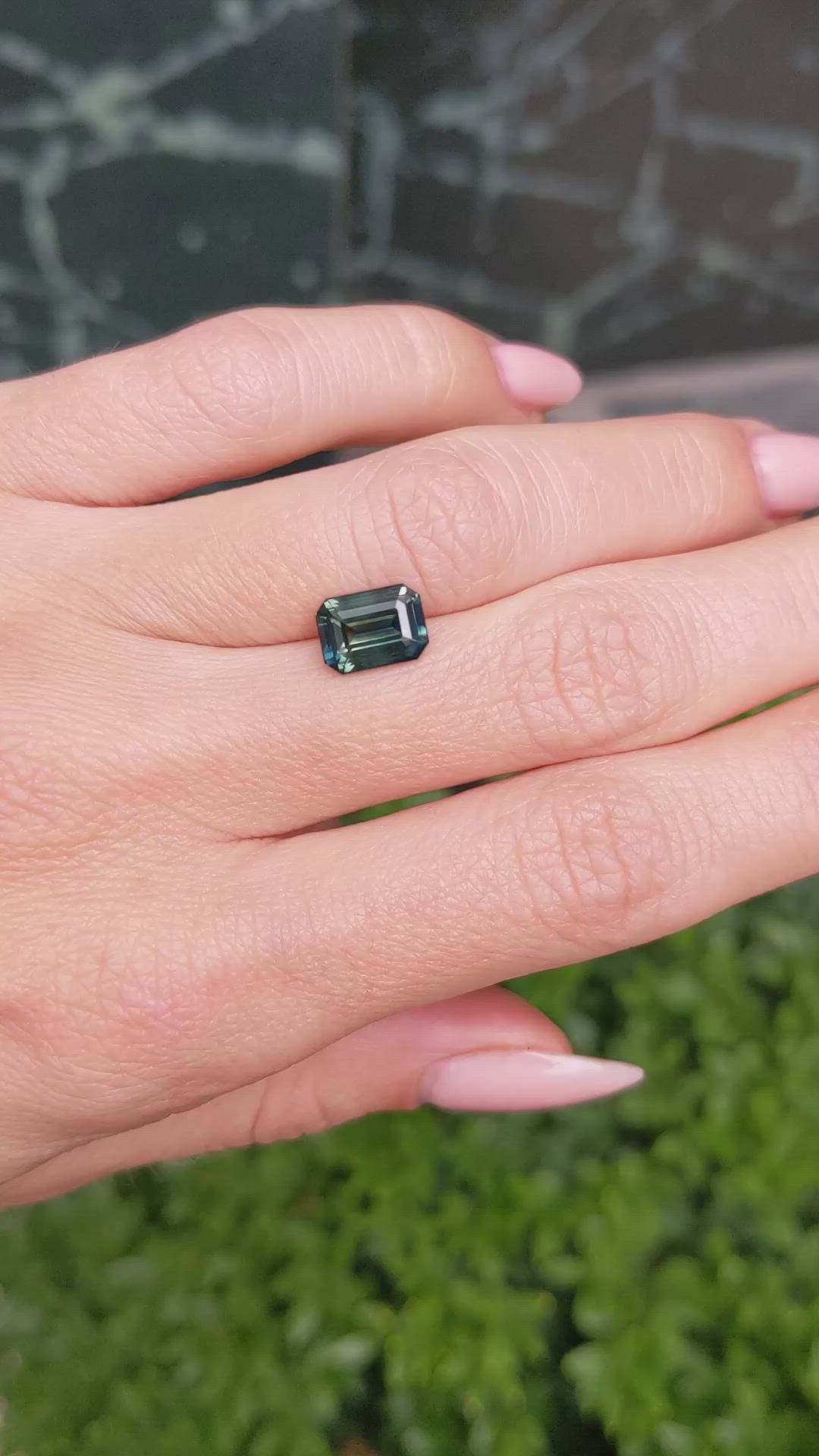 2.56 Ct. Bluish Green Sapphire from Ceylon (Sri Lanka) Size Video