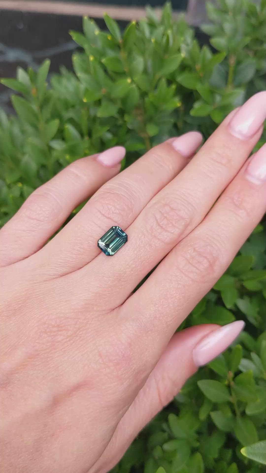 2.56 Ct. Bluish Green Sapphire from Ceylon (Sri Lanka) Size Video