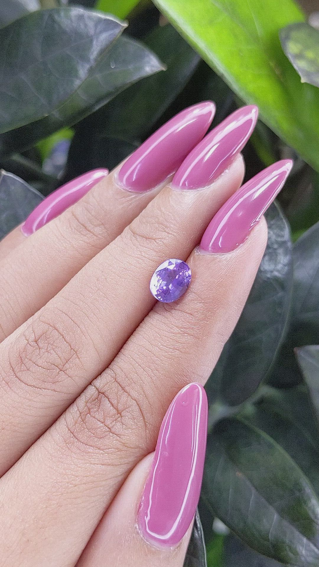 1.53 Ct. Violet Sapphire from Tanzania Size Video