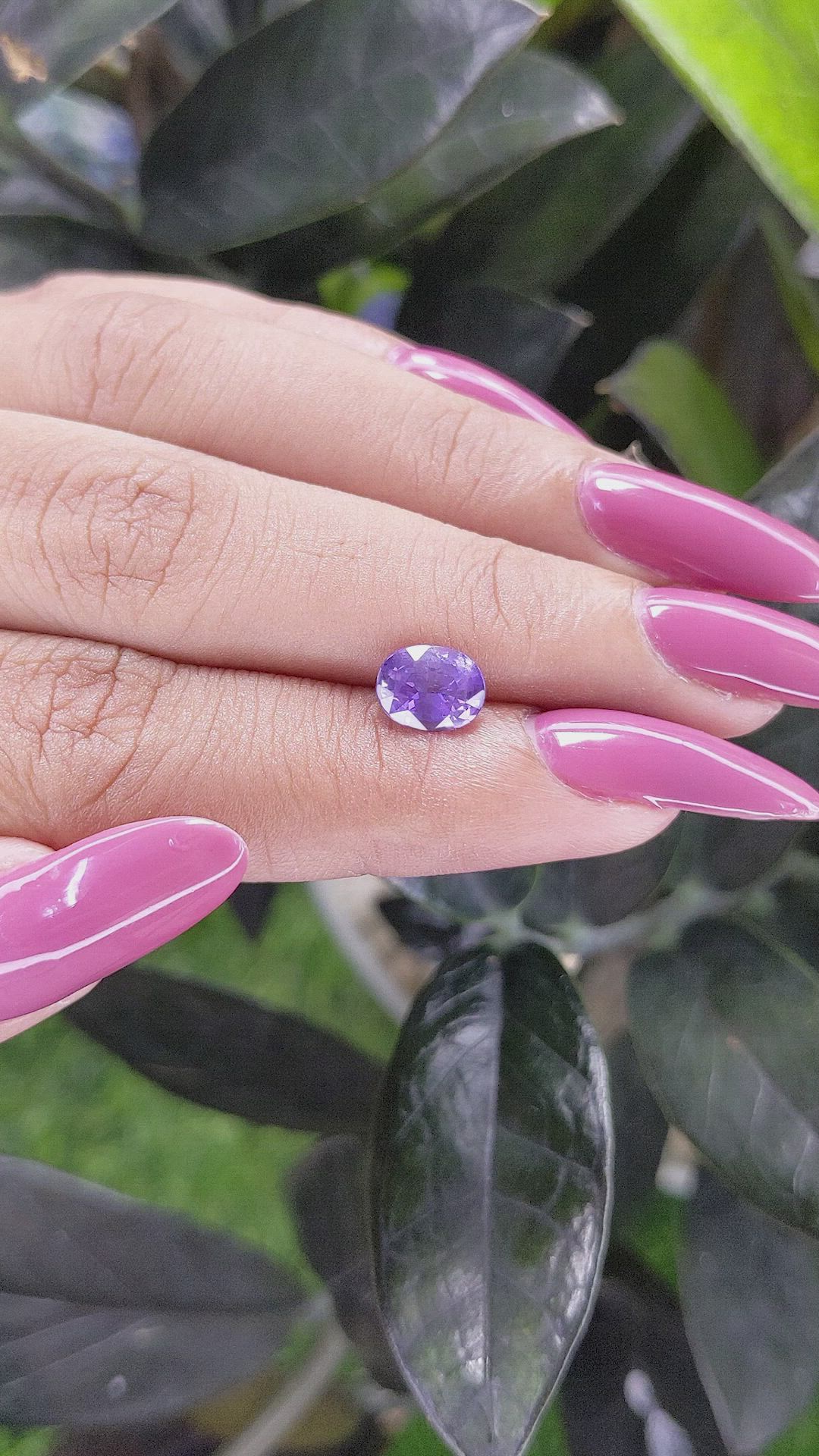 1.53 Ct. Violet Sapphire from Tanzania Size Video