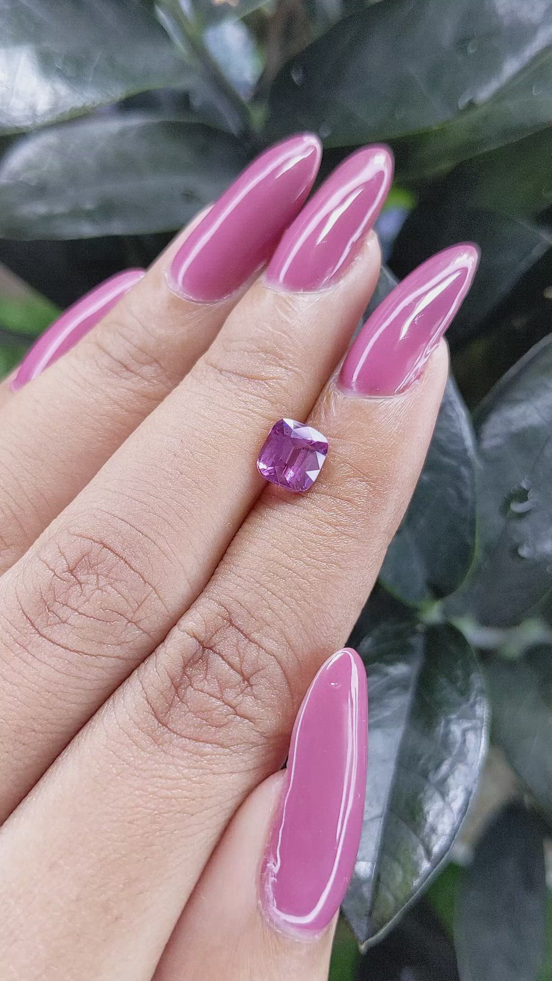 1.59 Ct. Pinkish Purple Sapphire from Madagascar Size Video