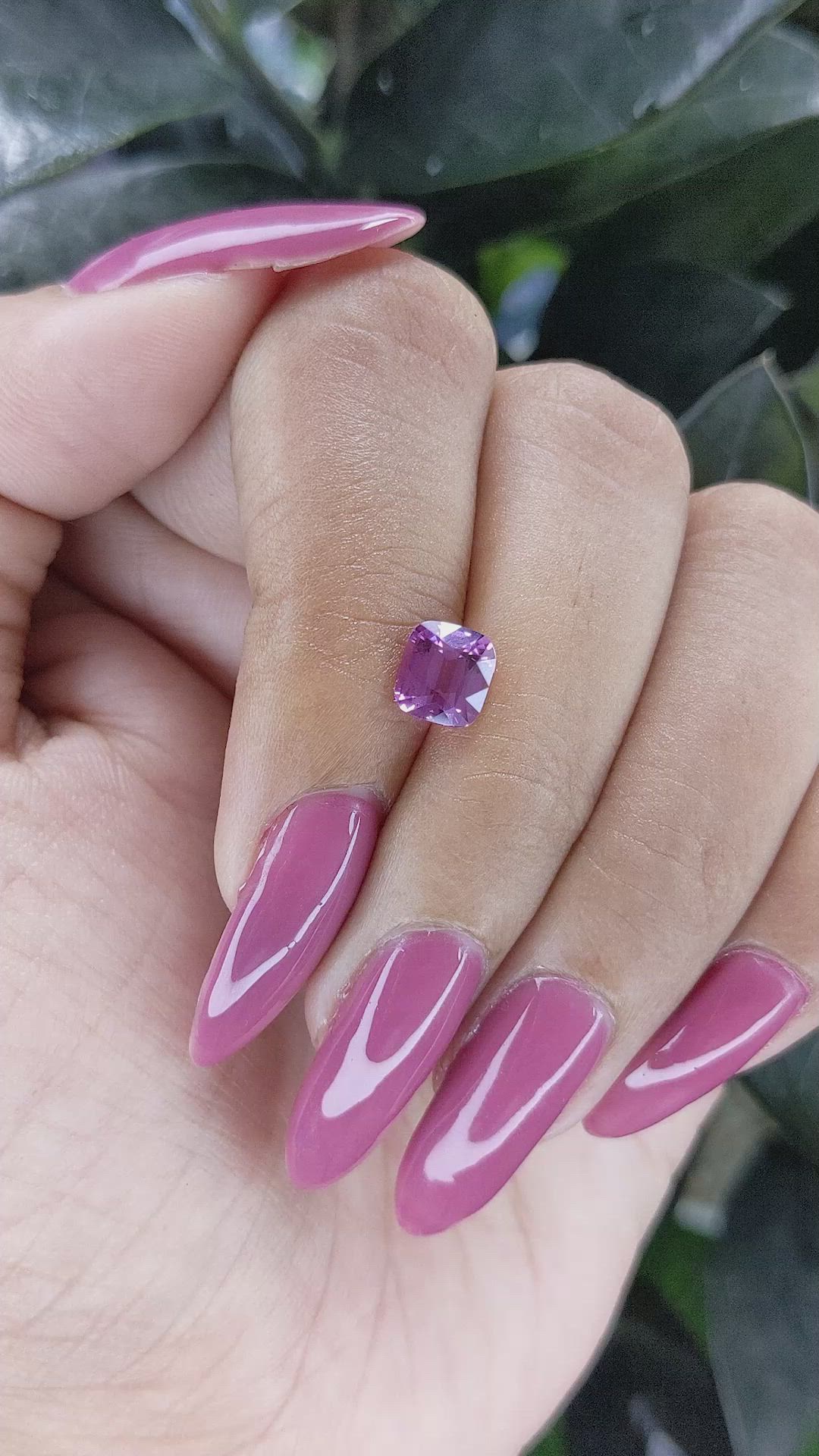 1.59 Ct. Pinkish Purple Sapphire from Madagascar Size Video