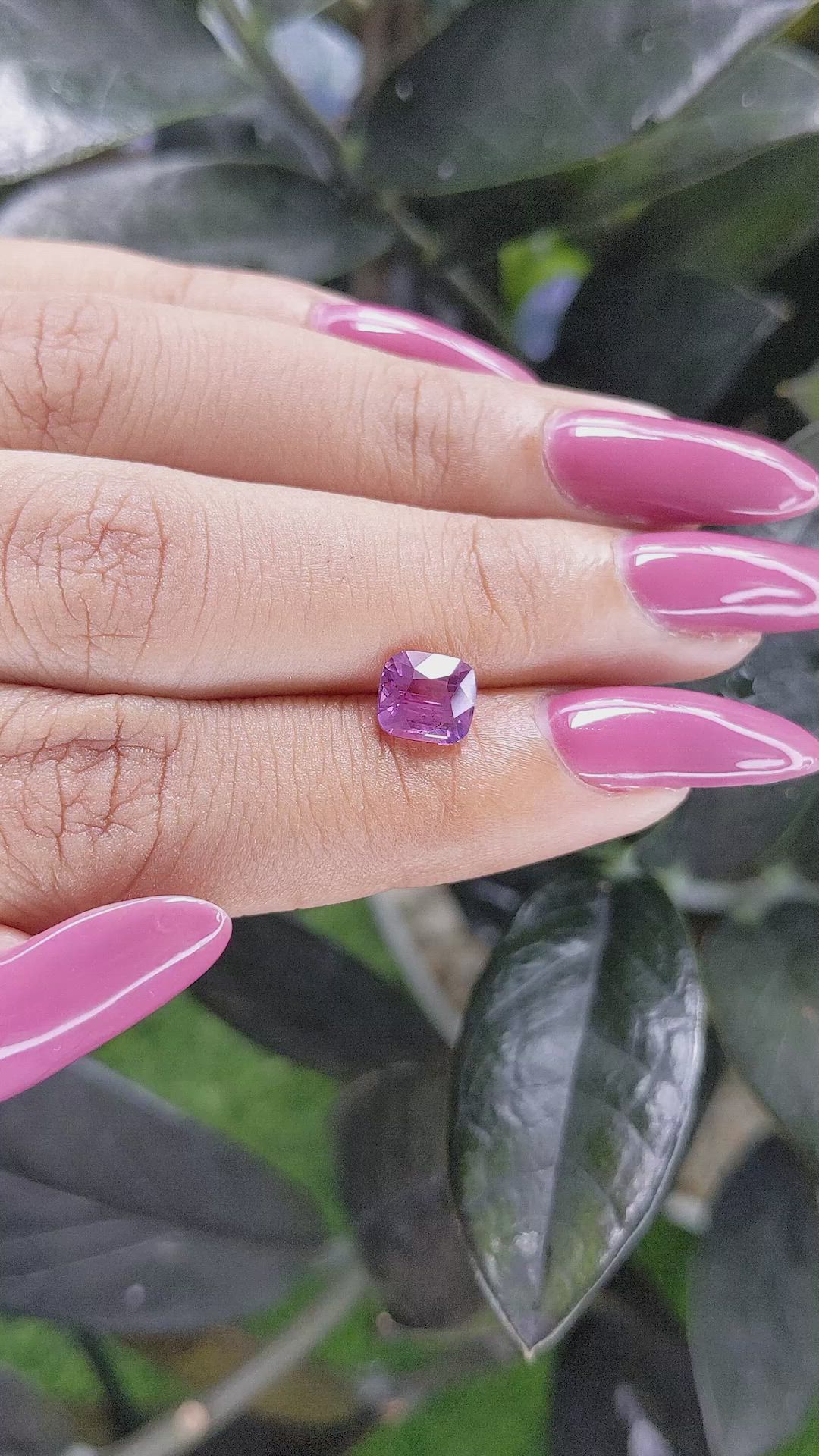 1.59 Ct. Pinkish Purple Sapphire from Madagascar Size Video