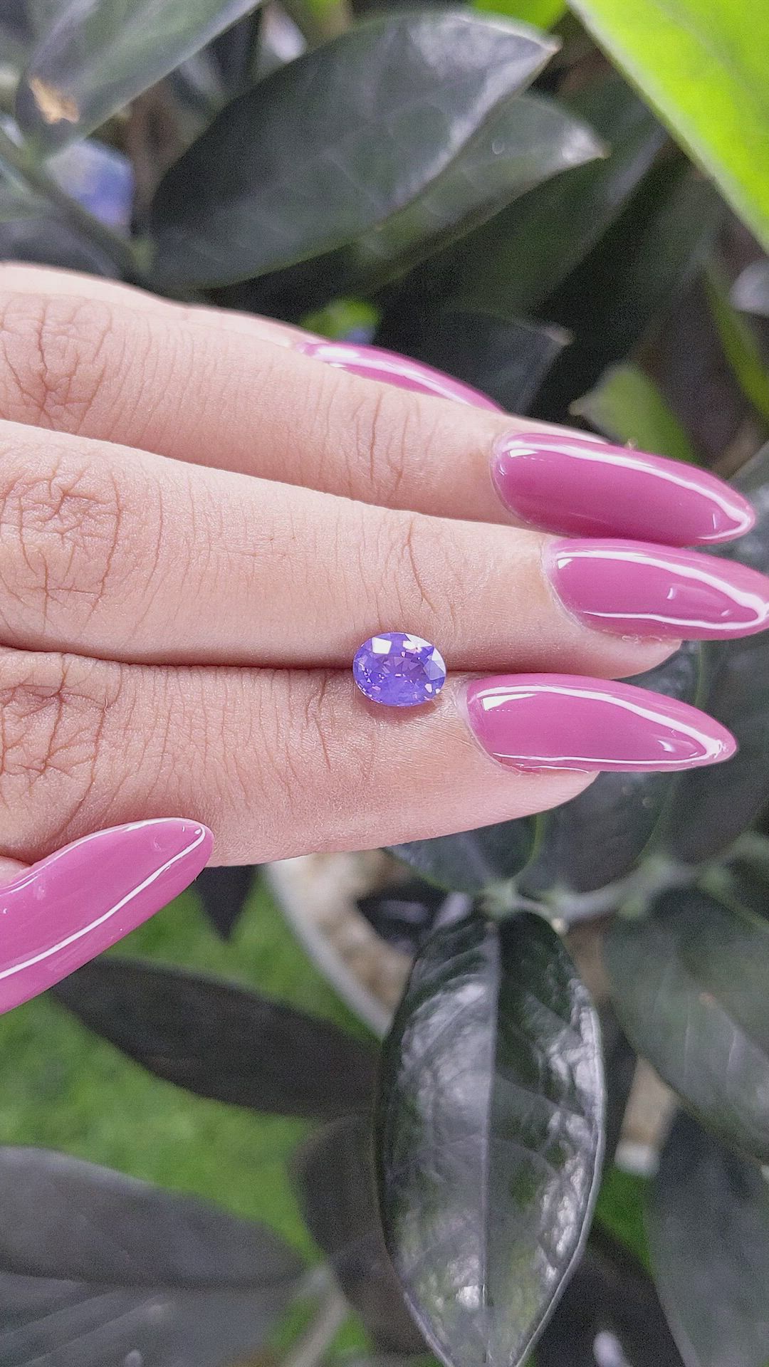 1.06 Ct. Purple Sapphire from Tanzania Size Video