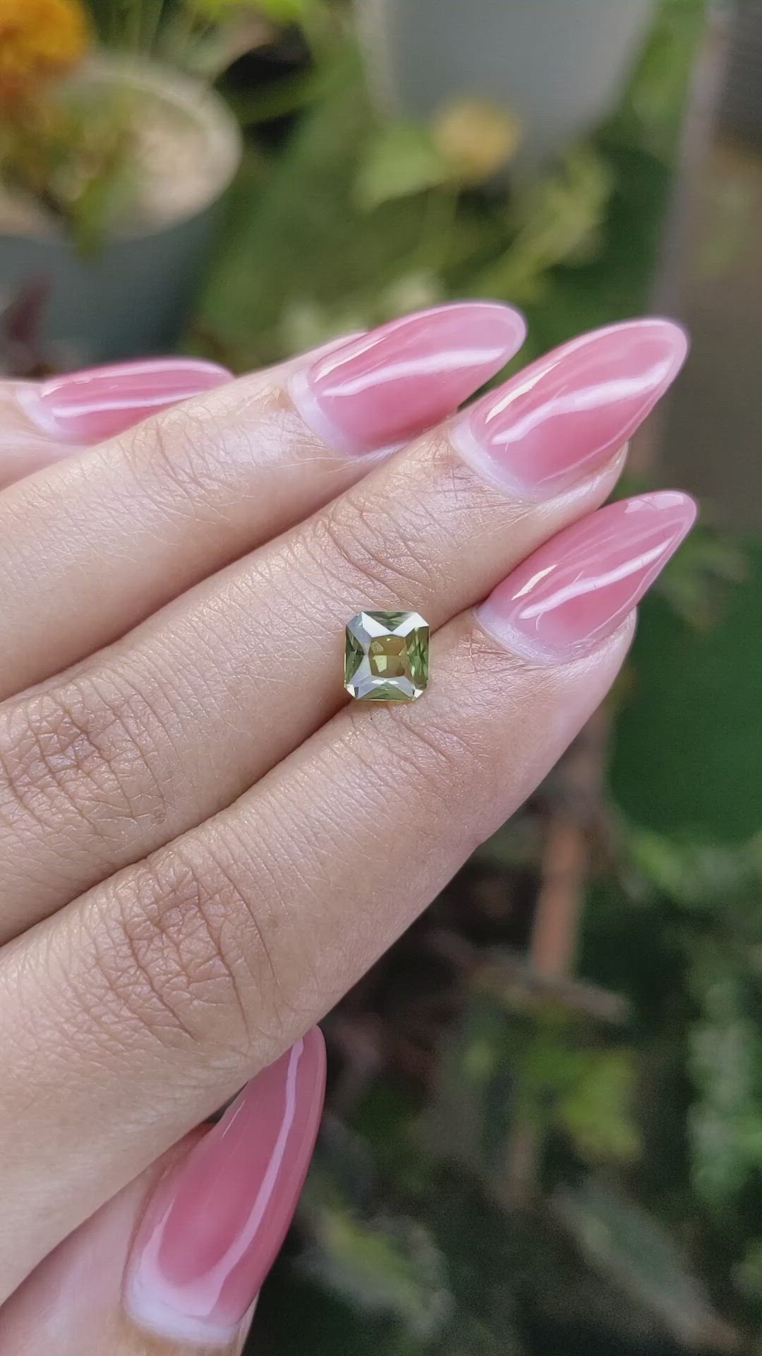 1.16 Ct. Yellowish Green Sapphire from Madagascar Size Video