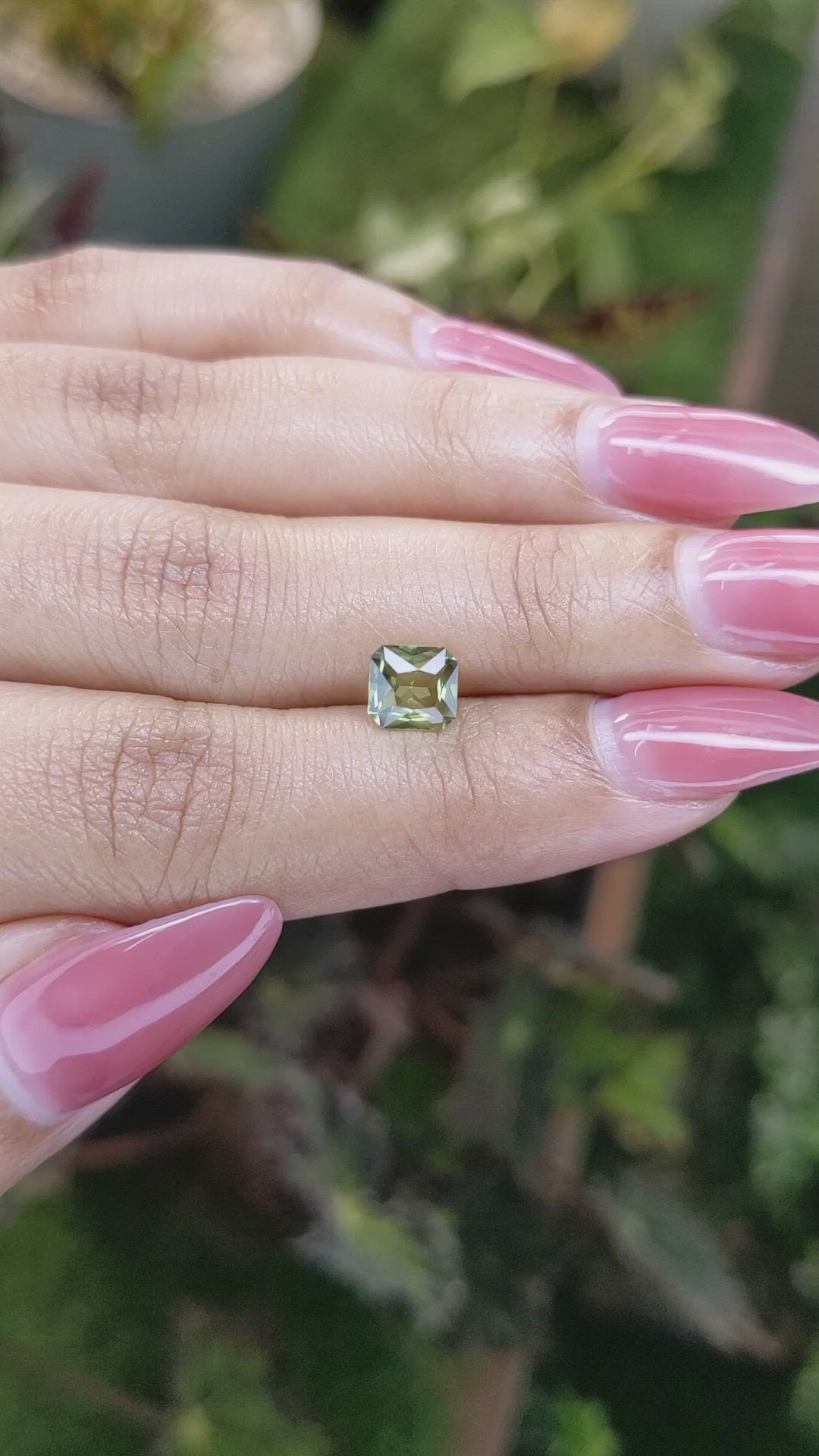 1.16 Ct. Yellowish Green Sapphire from Madagascar Size Video