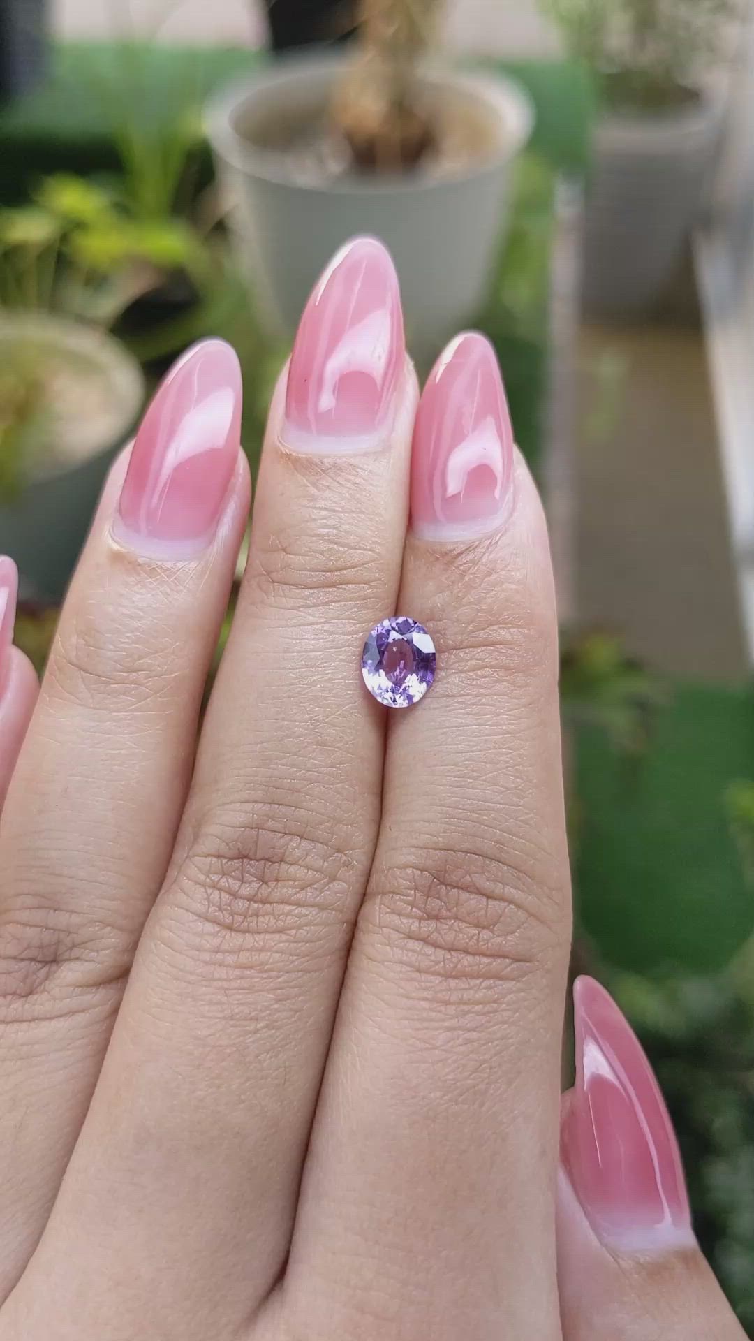1.22 Ct. Pinkish Purple Sapphire from Ceylon (Sri Lanka) Size Video