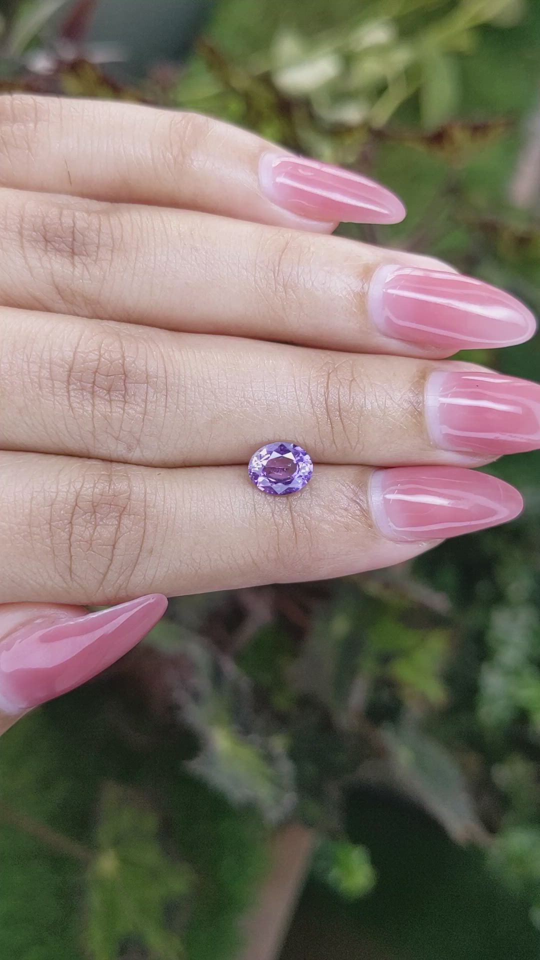 1.22 Ct. Pinkish Purple Sapphire from Ceylon (Sri Lanka) Size Video
