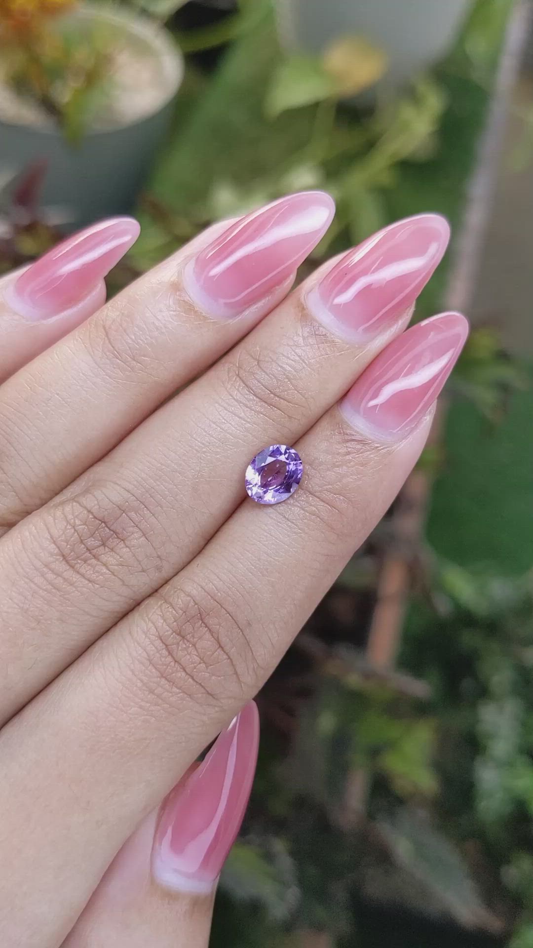1.22 Ct. Pinkish Purple Sapphire from Ceylon (Sri Lanka) Size Video