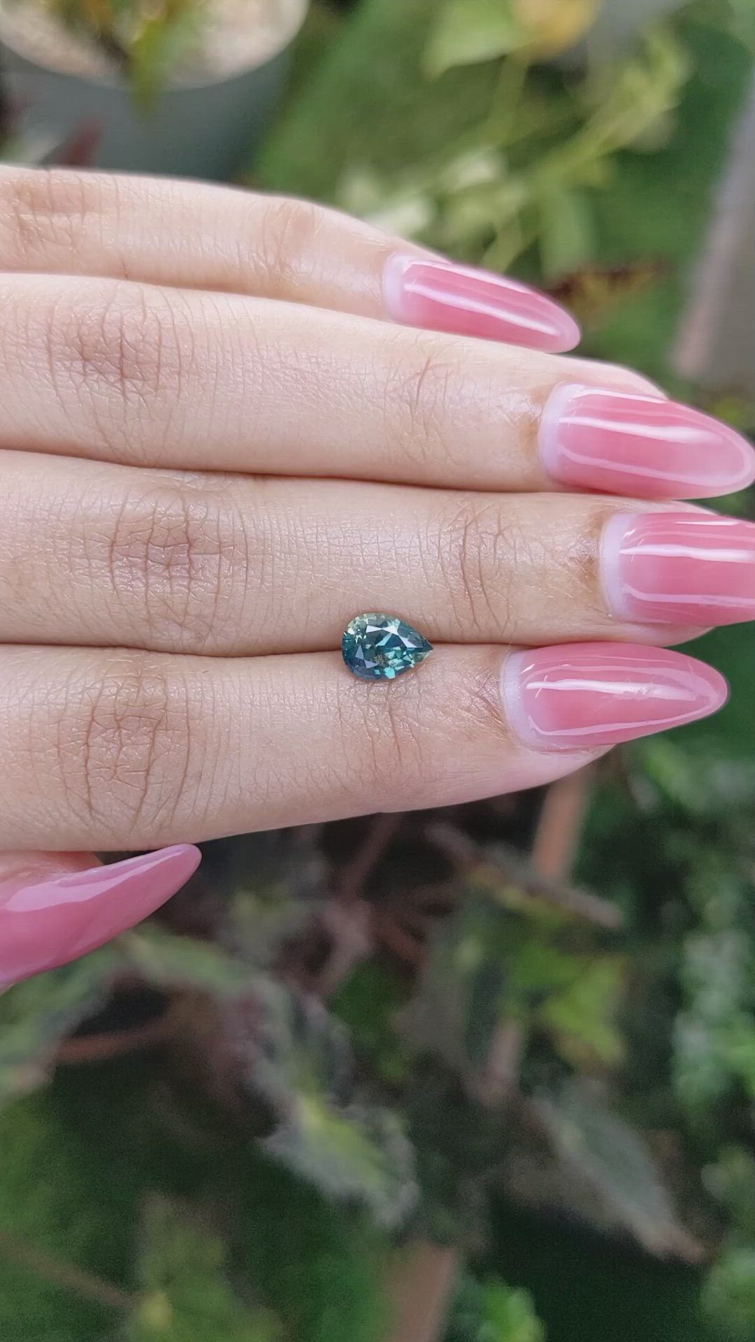 1.24 Ct. Bluish Green Sapphire from Ceylon (Sri Lanka) Size Video