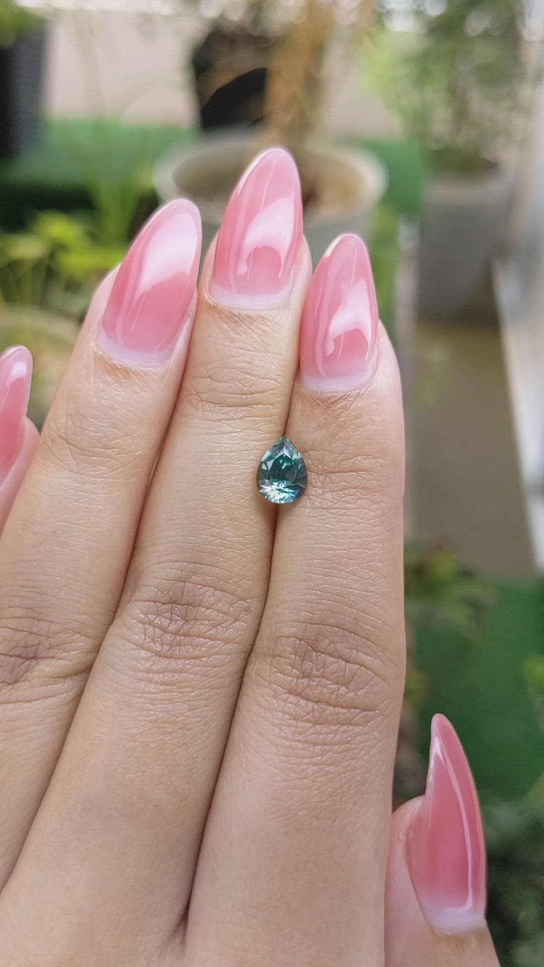 1.24 Ct. Bluish Green Sapphire from Ceylon (Sri Lanka) Size Video