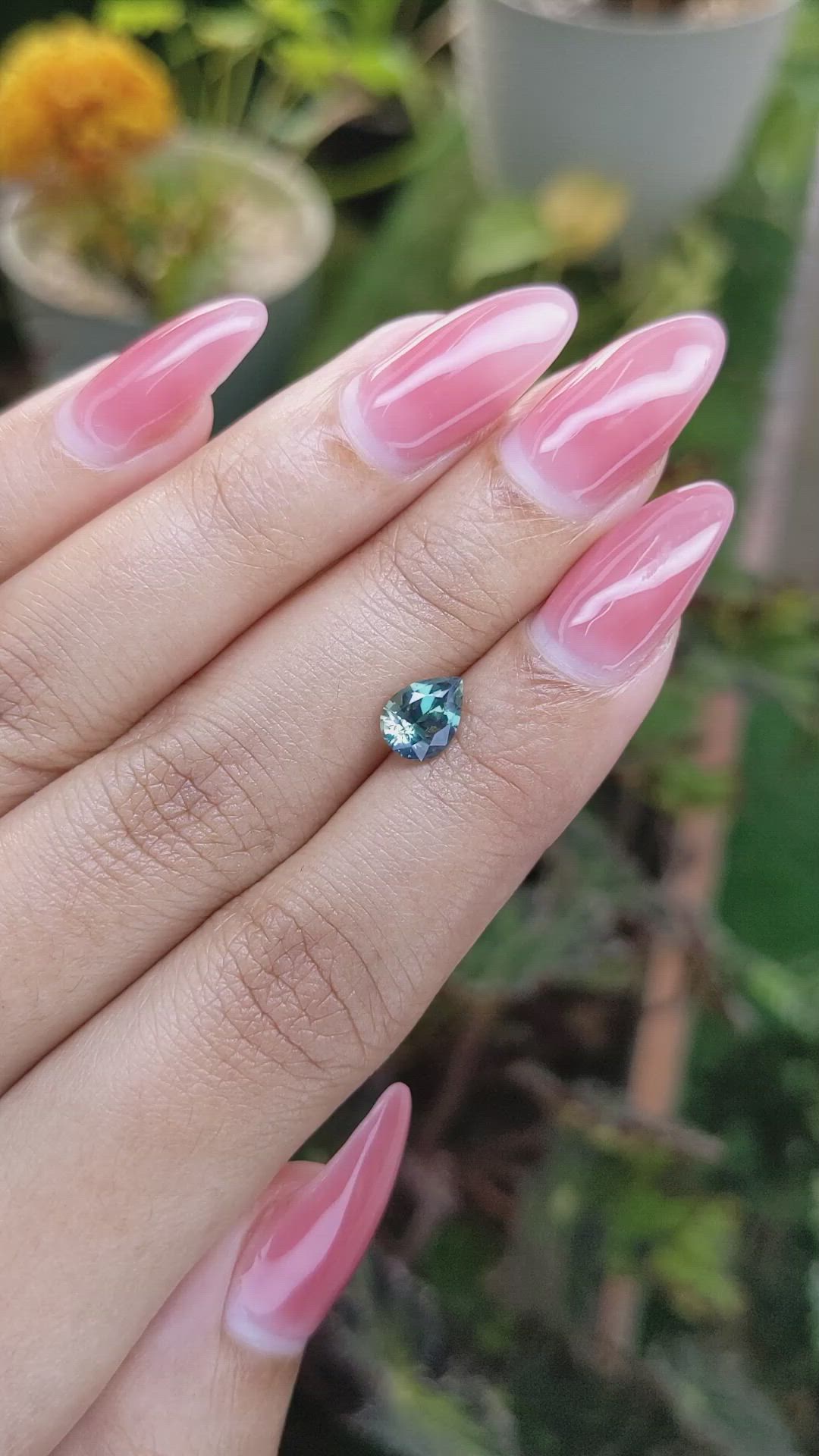 1.24 Ct. Bluish Green Sapphire from Ceylon (Sri Lanka) Size Video