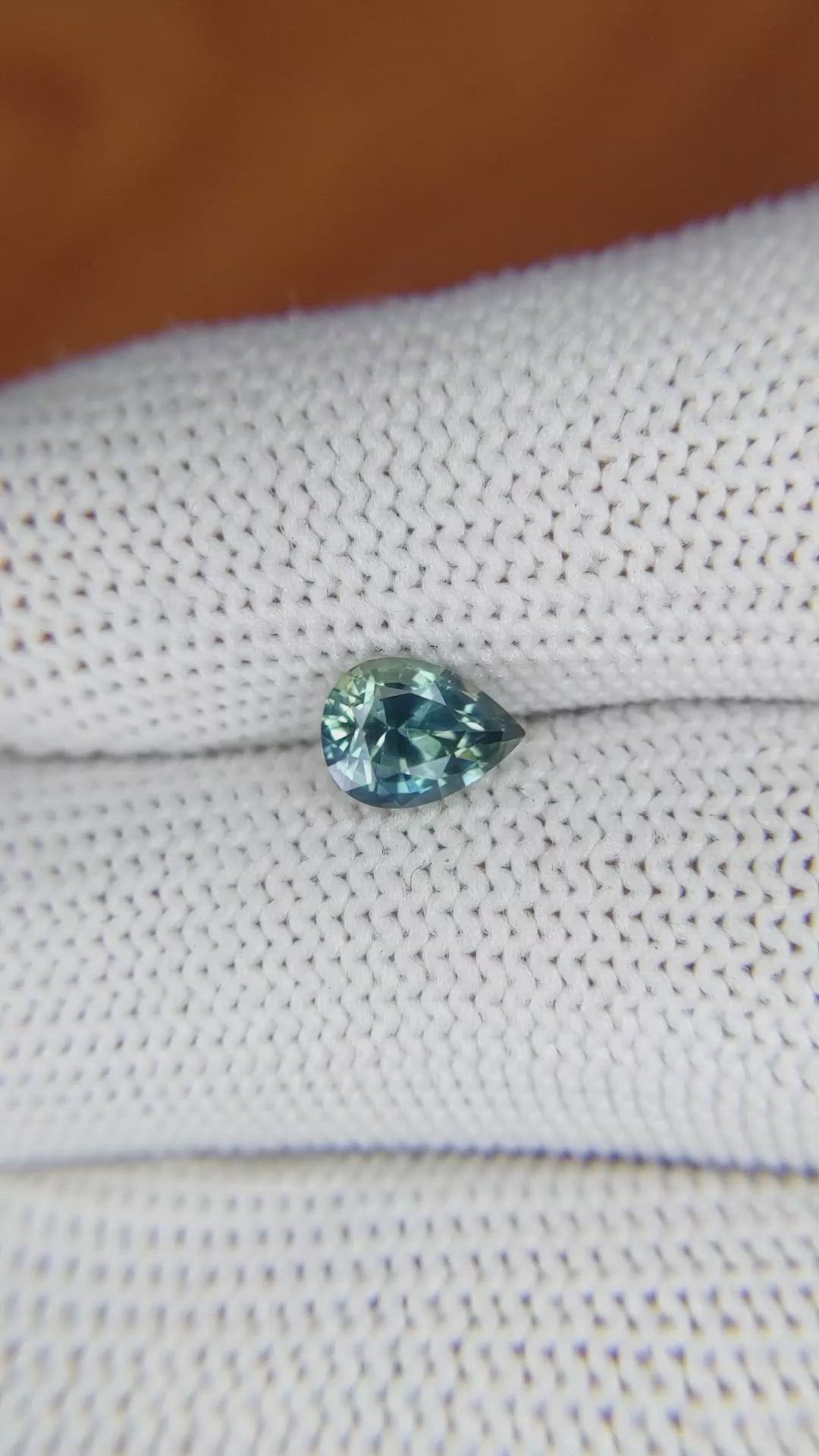 1.24 Ct. Bluish Green Sapphire from Ceylon (Sri Lanka) Size Video