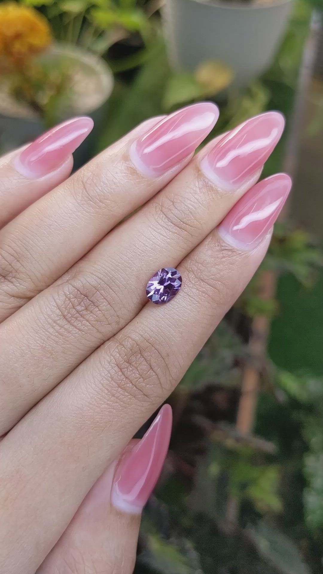 1.50 Ct. Pinkish Purple Sapphire from Ceylon (Sri Lanka) Size Video