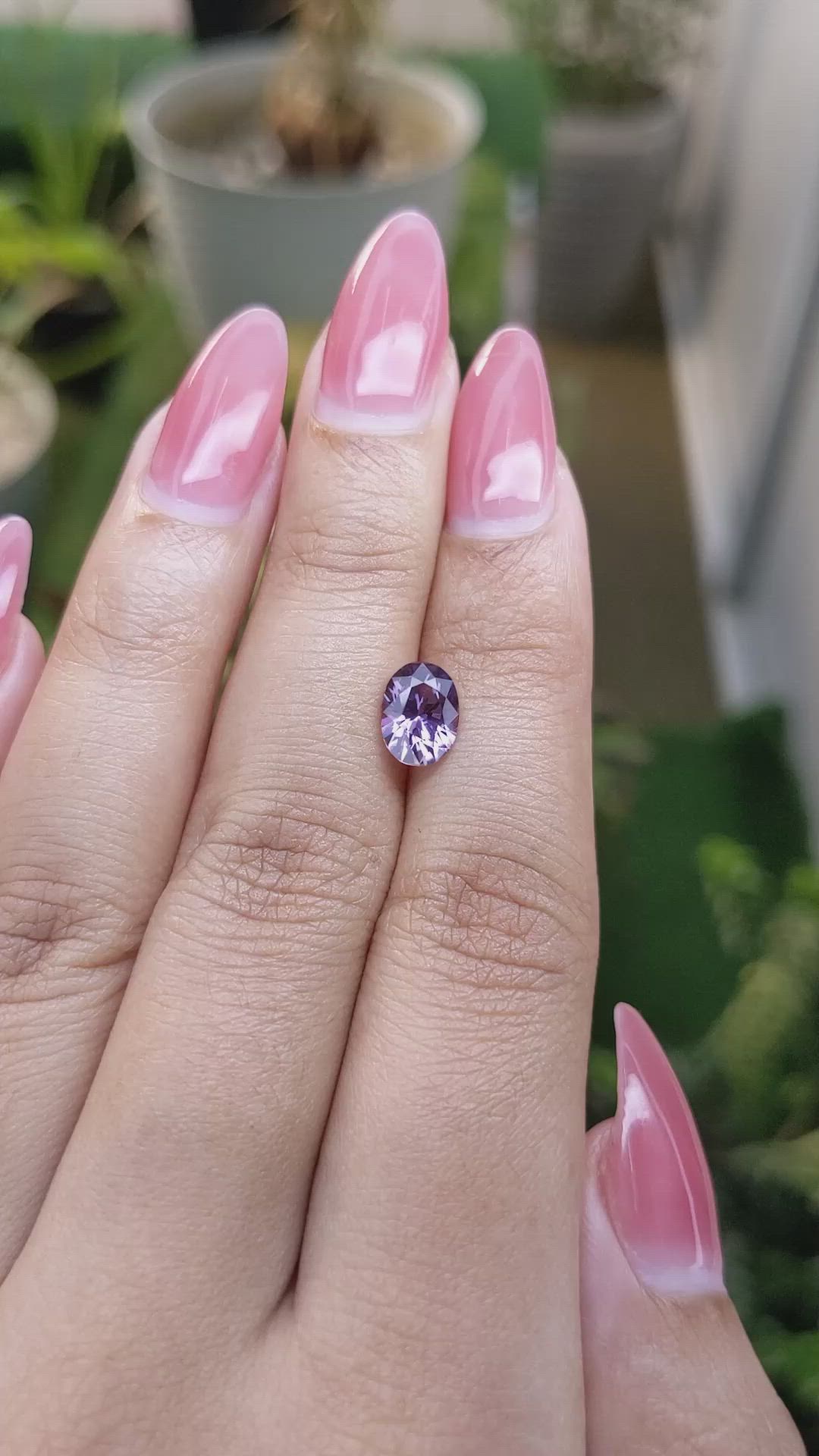 1.50 Ct. Pinkish Purple Sapphire from Ceylon (Sri Lanka) Size Video