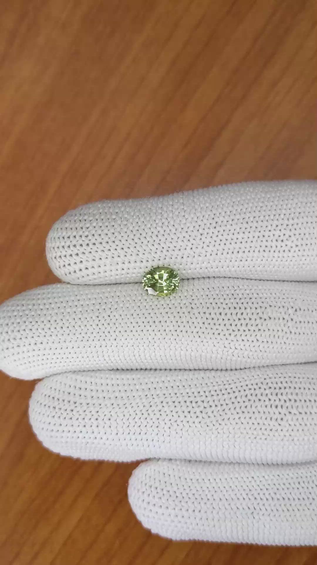 1.18 Ct. Yellowish Green Sapphire from Madagascar Size Video