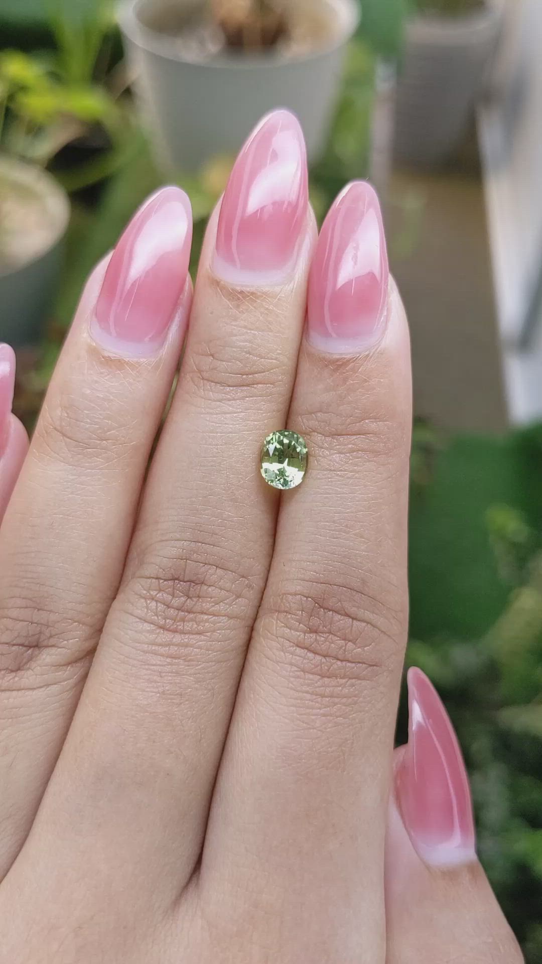 1.18 Ct. Yellowish Green Sapphire from Madagascar Size Video