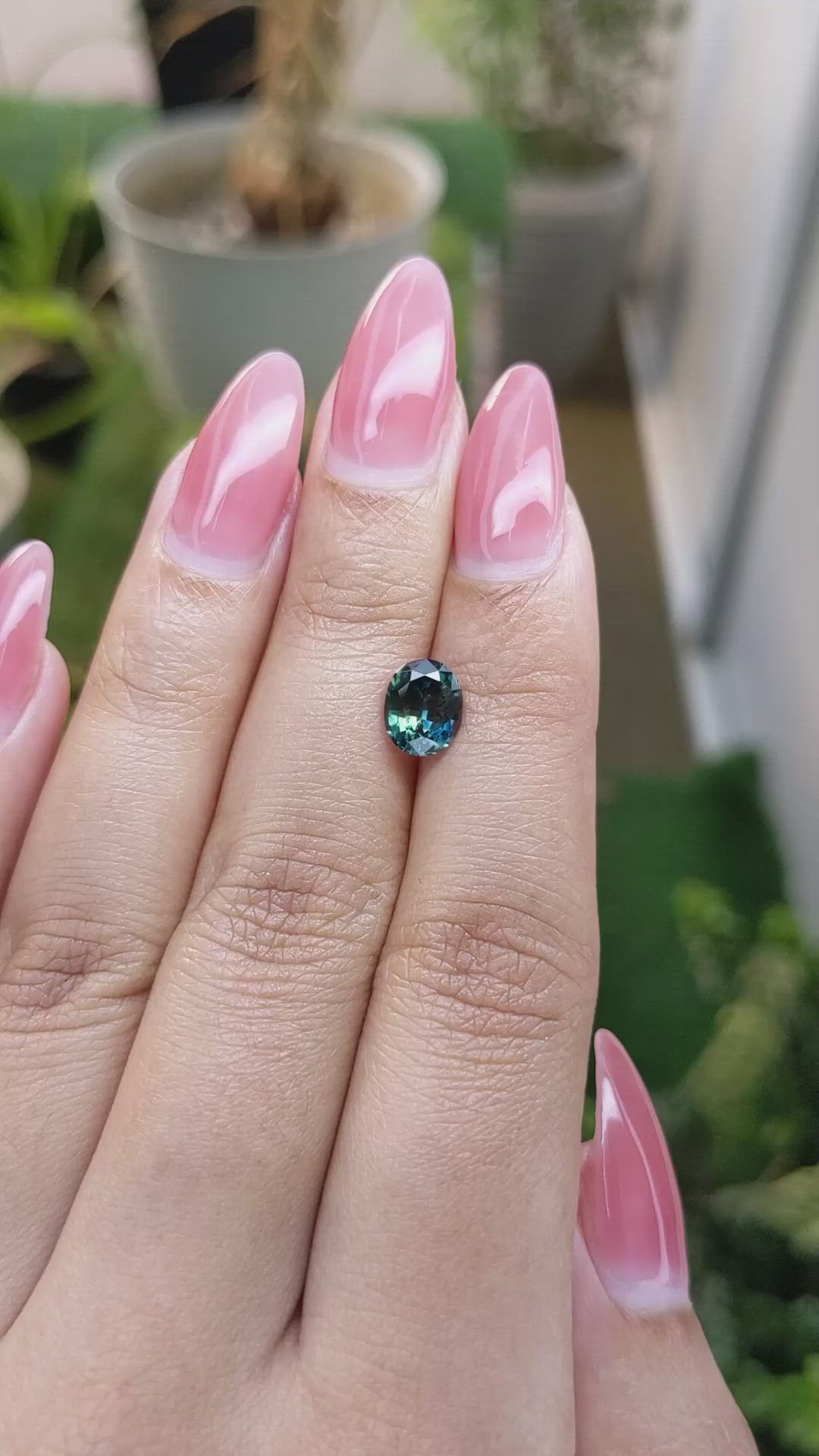 1.75 Ct. Greenish Blue Sapphire from Madagascar Size Video