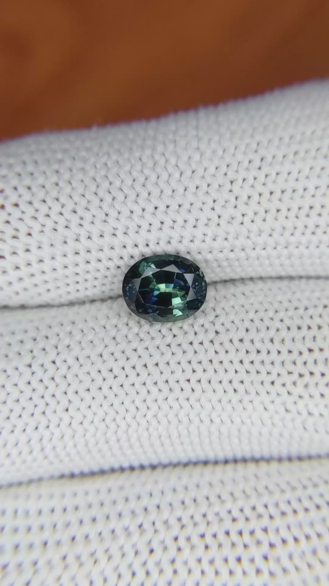 1.75 Ct. Greenish Blue Sapphire from Madagascar Size Video