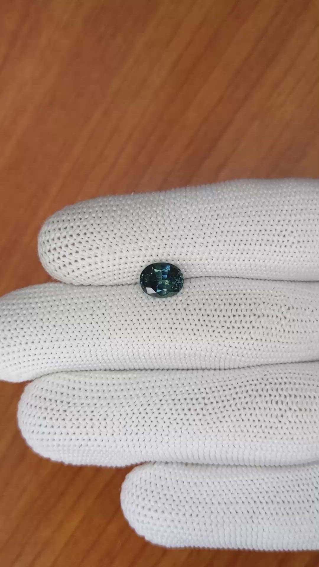 1.75 Ct. Greenish Blue Sapphire from Madagascar Size Video