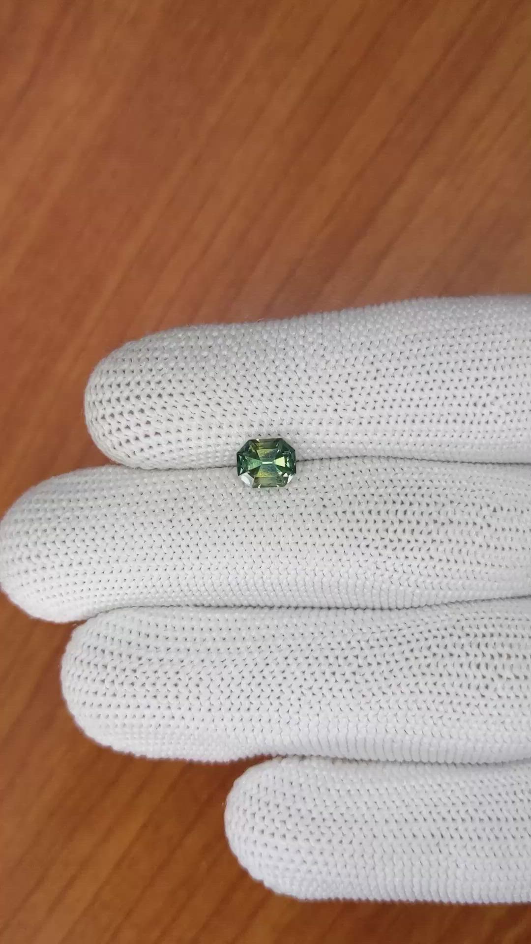 1.22 Ct. Yellowish Green Sapphire from Madagascar Size Video