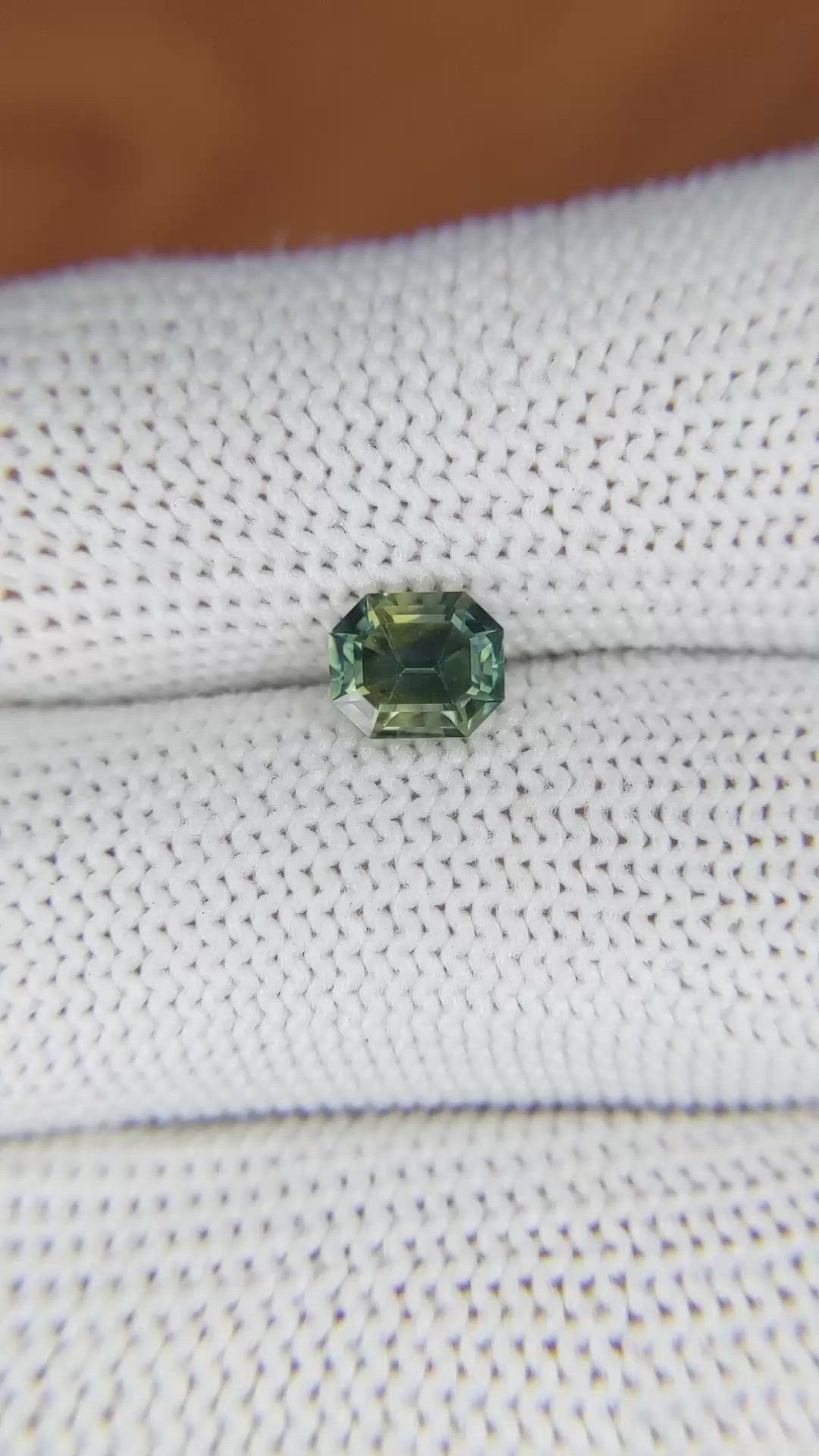 1.22 Ct. Yellowish Green Sapphire from Madagascar Size Video