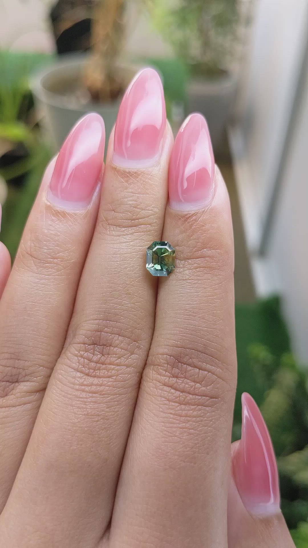 1.22 Ct. Yellowish Green Sapphire from Madagascar Size Video