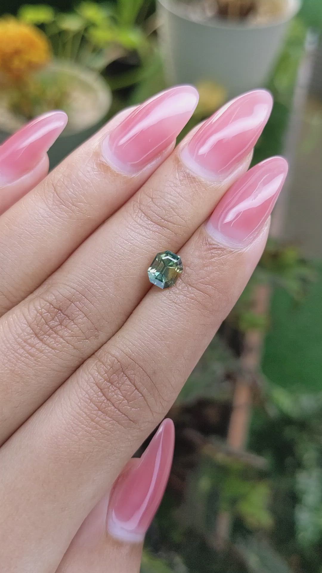 1.22 Ct. Yellowish Green Sapphire from Madagascar Size Video