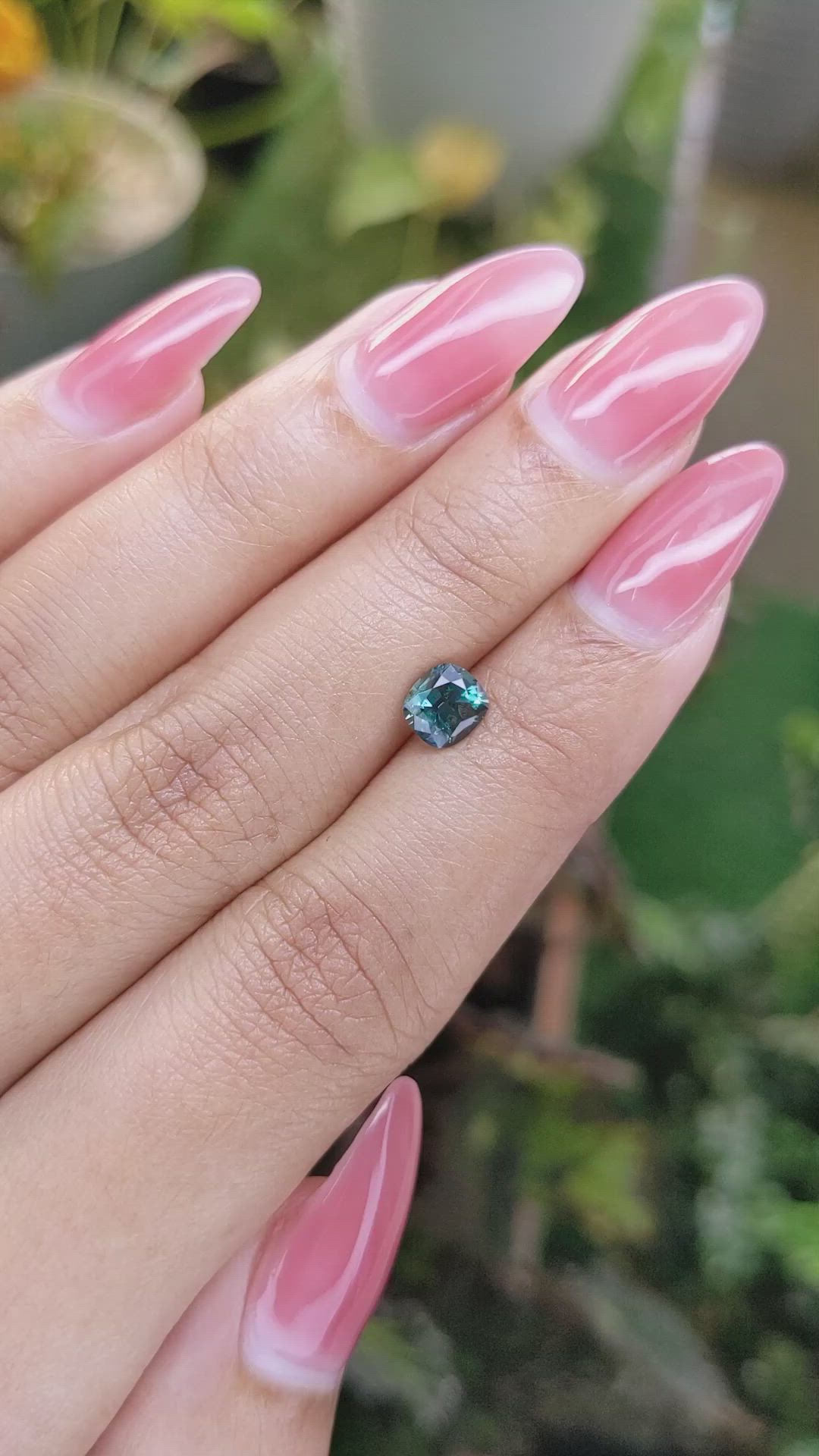 0.97 Ct. Bluish Green Sapphire from Ceylon (Sri Lanka) Size Video