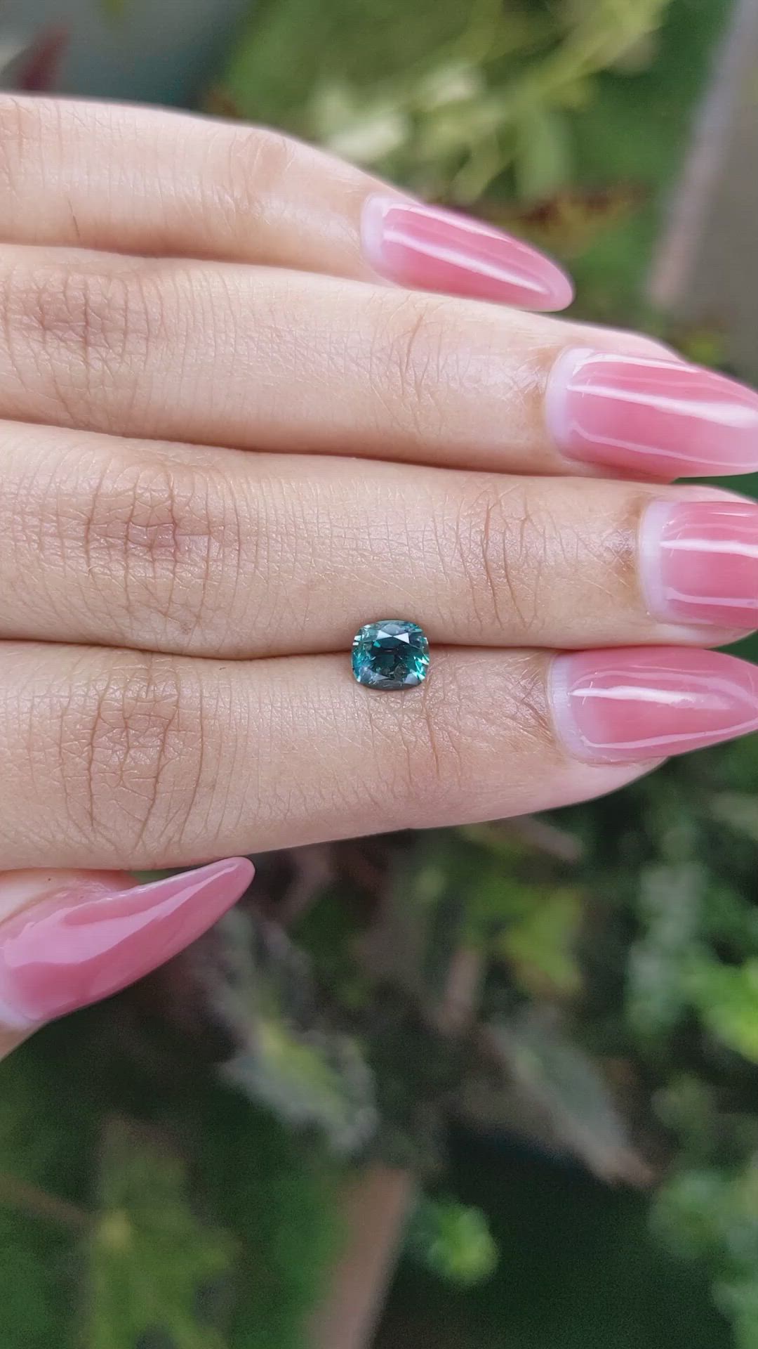 0.97 Ct. Bluish Green Sapphire from Ceylon (Sri Lanka) Size Video