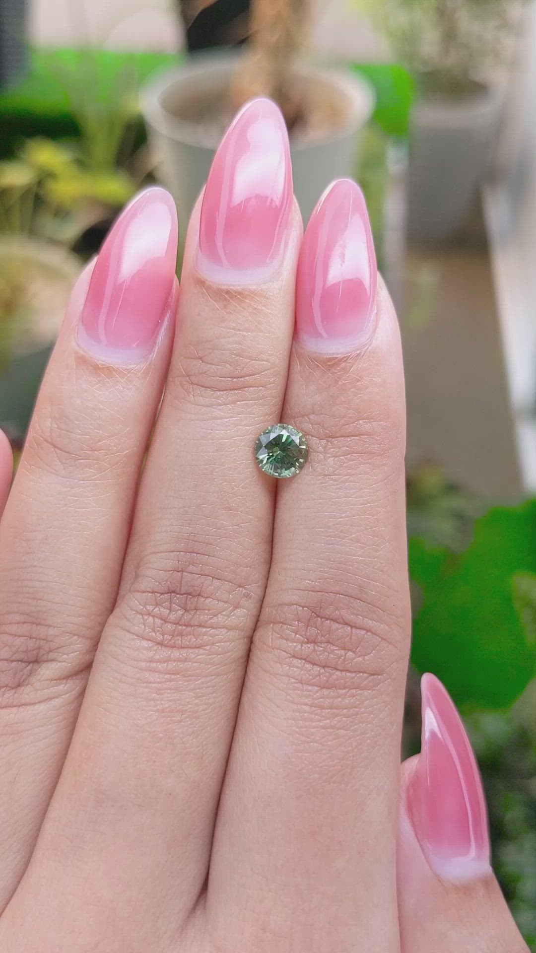 0.98 Ct. Green Sapphire from Ceylon (Sri Lanka) Size Video