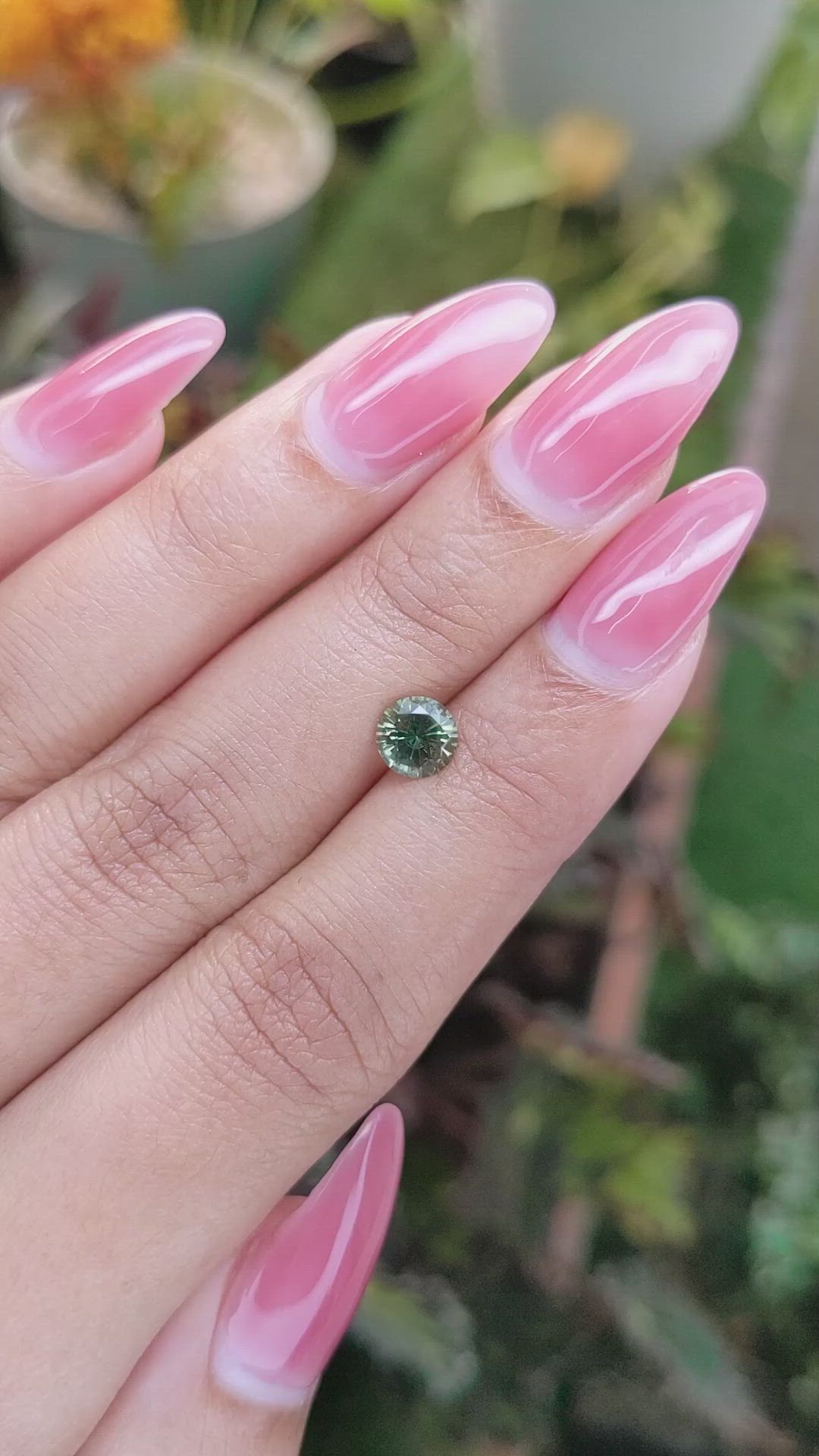 0.98 Ct. Green Sapphire from Ceylon (Sri Lanka) Size Video