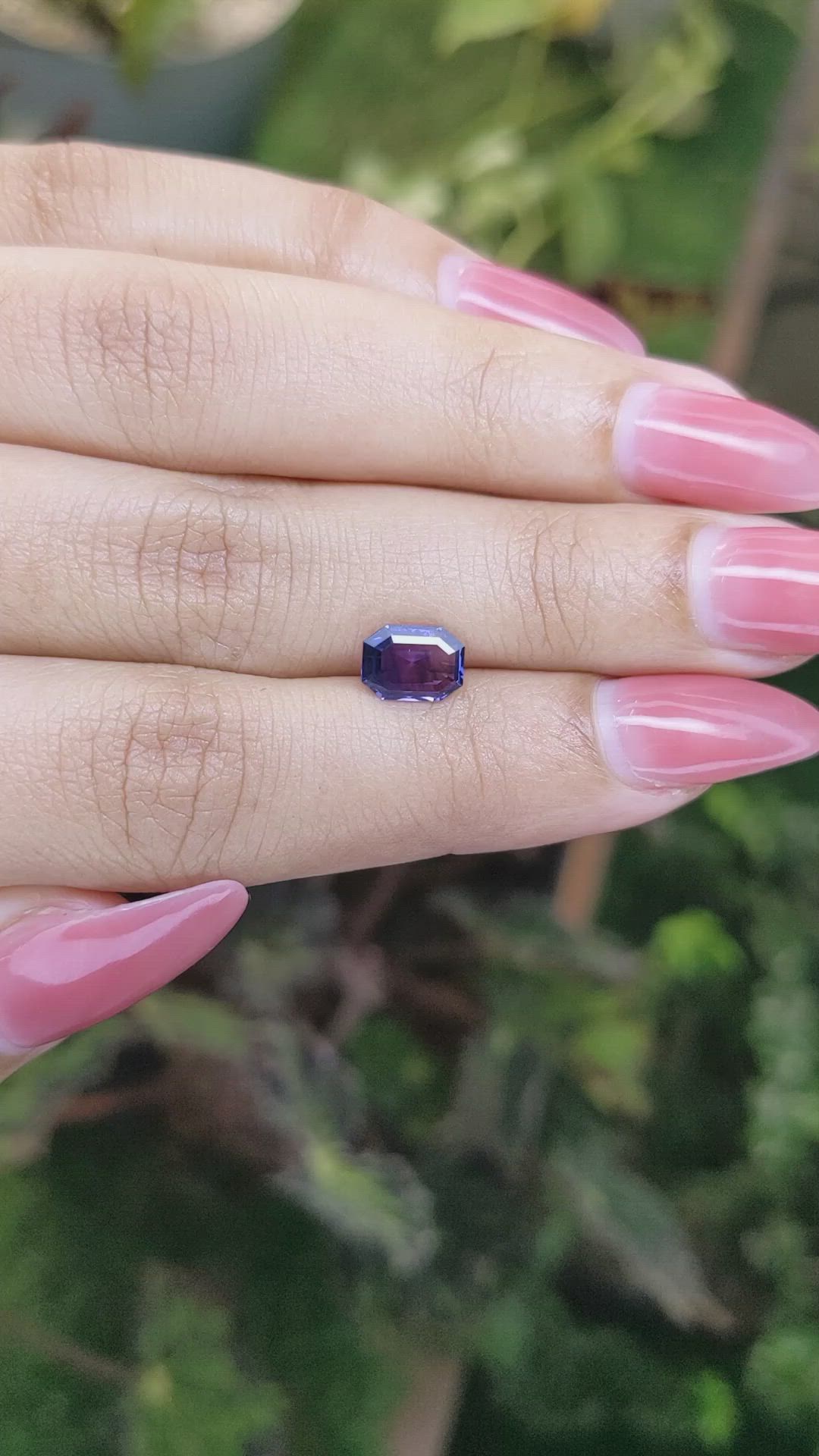 1.28 Ct. Bluish Purple Sapphire from Ceylon (Sri Lanka) Size Video