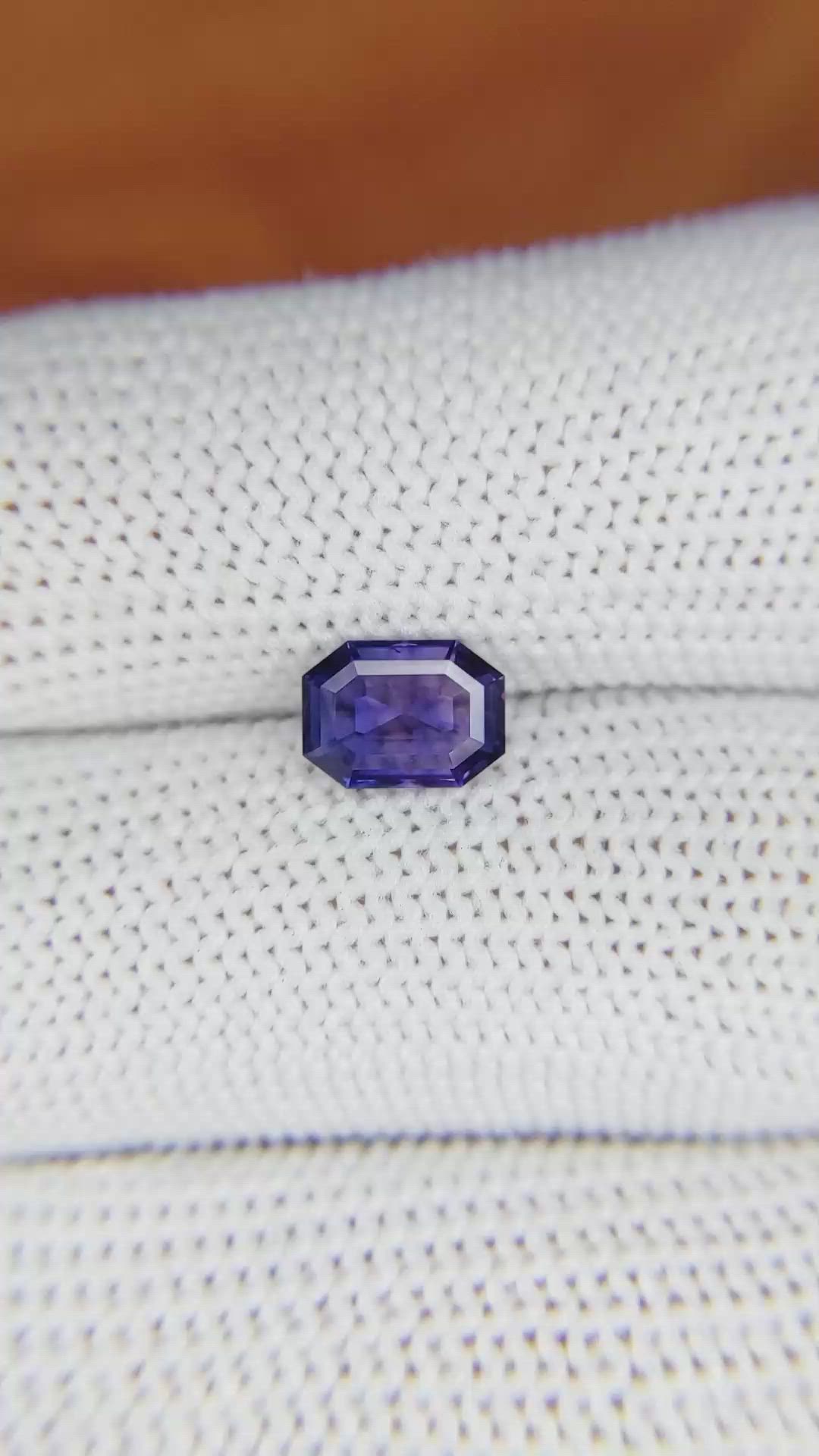 1.28 Ct. Bluish Purple Sapphire from Ceylon (Sri Lanka) Size Video