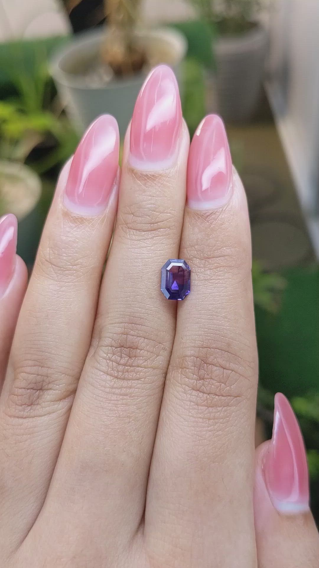 1.28 Ct. Bluish Purple Sapphire from Ceylon (Sri Lanka) Size Video