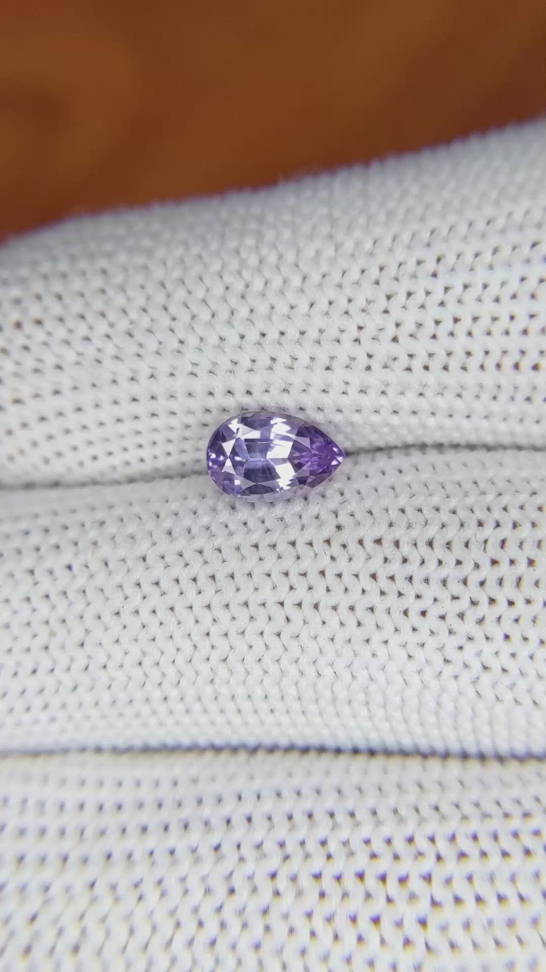 1.22 Ct. Pinkish Purple Sapphire from Ceylon (Sri Lanka) Size Video