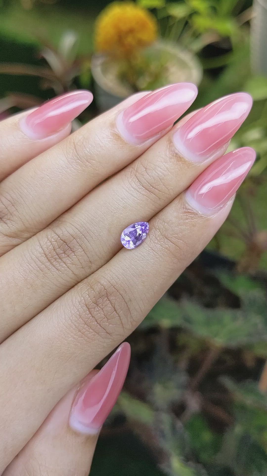 1.22 Ct. Pinkish Purple Sapphire from Ceylon (Sri Lanka) Size Video