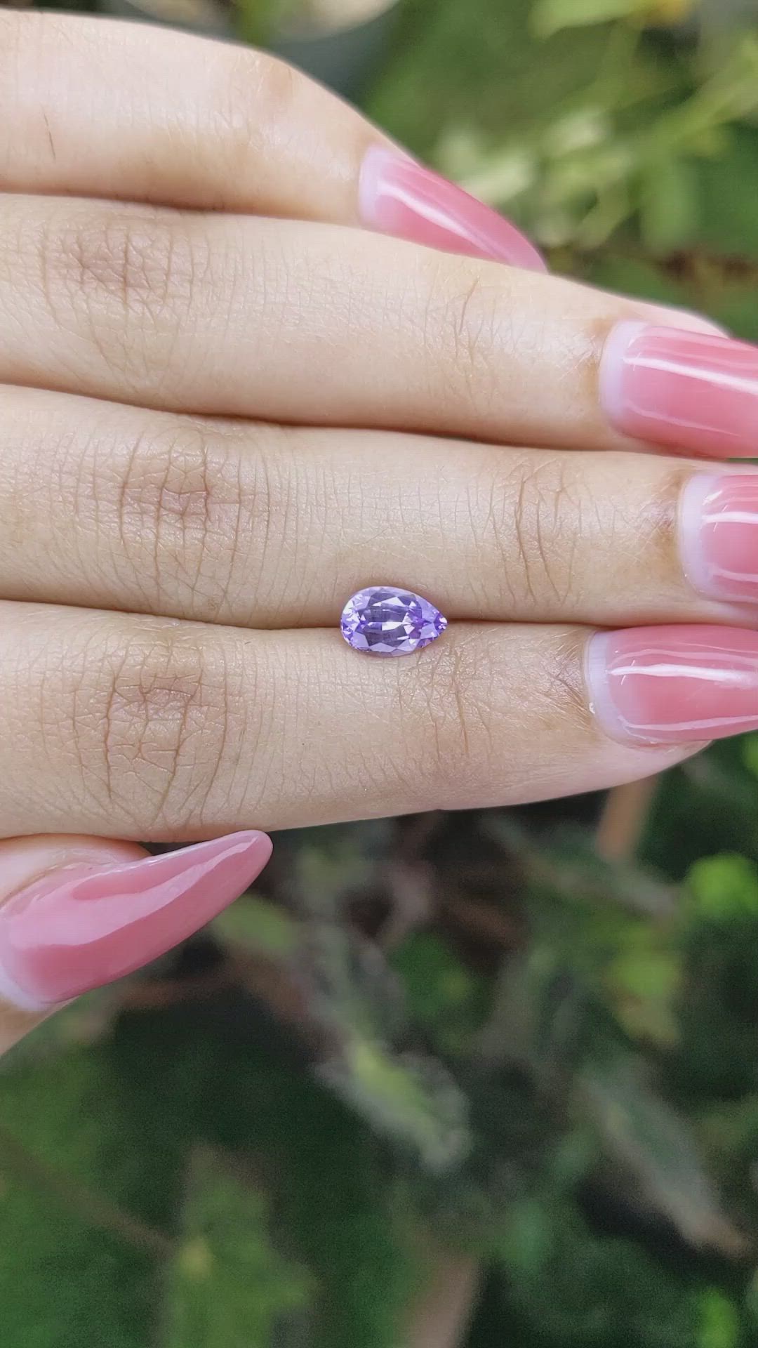 1.22 Ct. Pinkish Purple Sapphire from Ceylon (Sri Lanka) Size Video