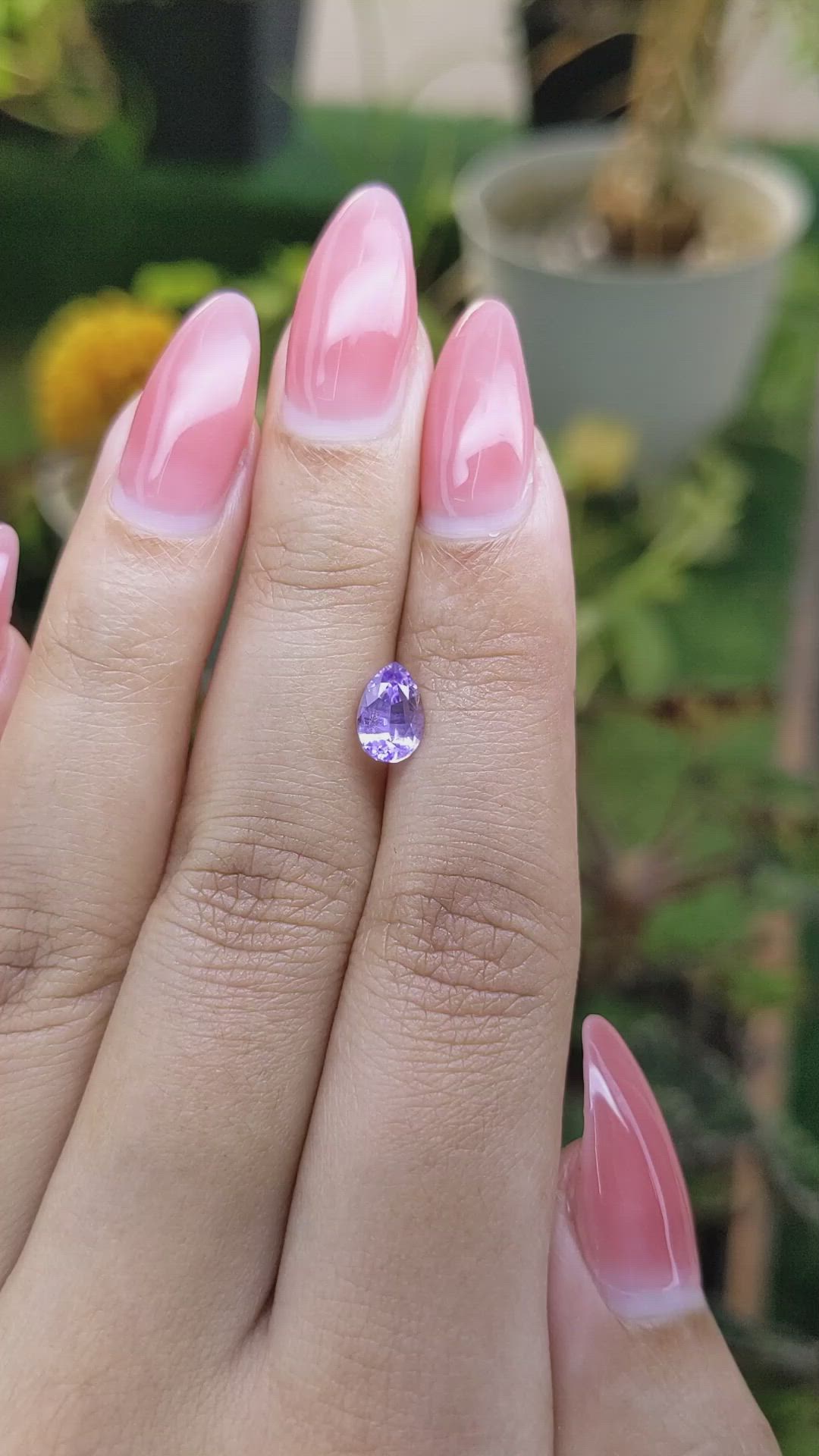 1.22 Ct. Pinkish Purple Sapphire from Ceylon (Sri Lanka) Size Video