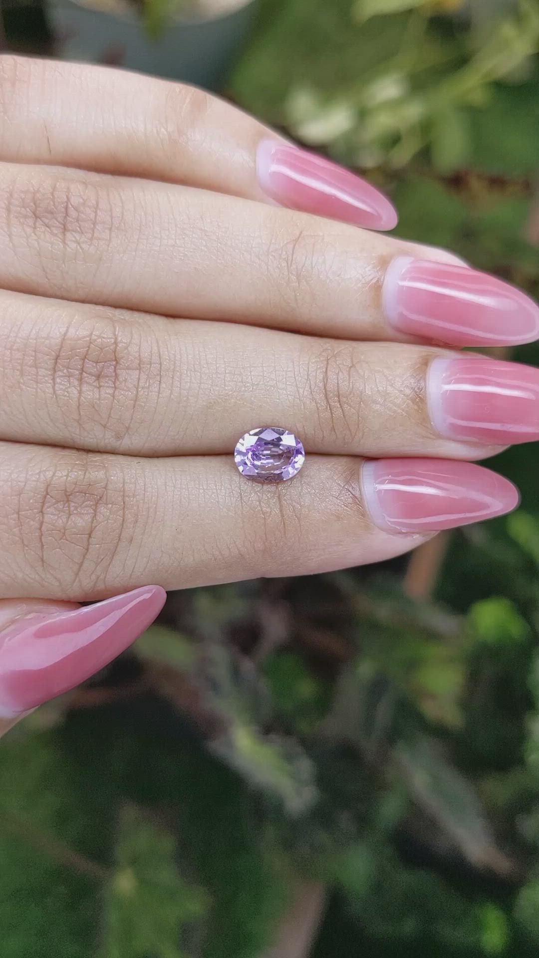 1.10 Ct. Pinkish Purple Sapphire from Ceylon (Sri Lanka) Size Video