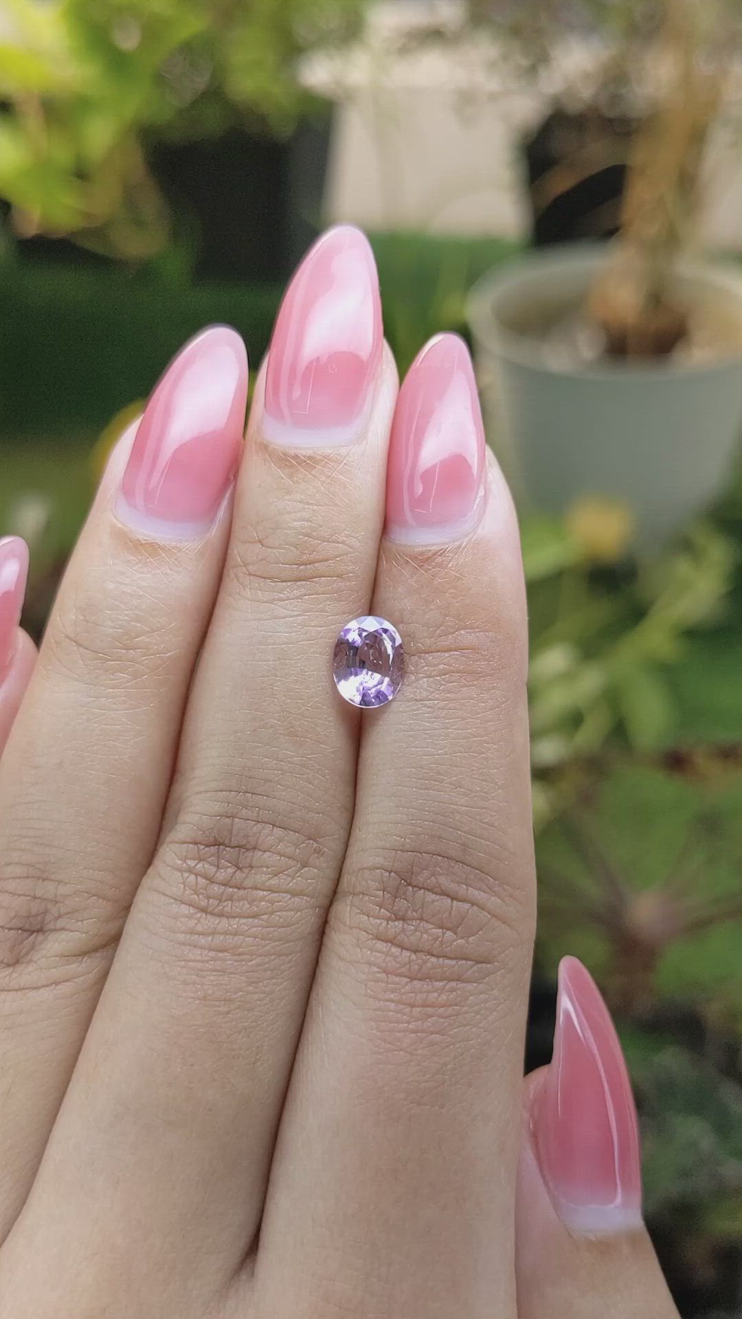 1.10 Ct. Pinkish Purple Sapphire from Ceylon (Sri Lanka) Size Video