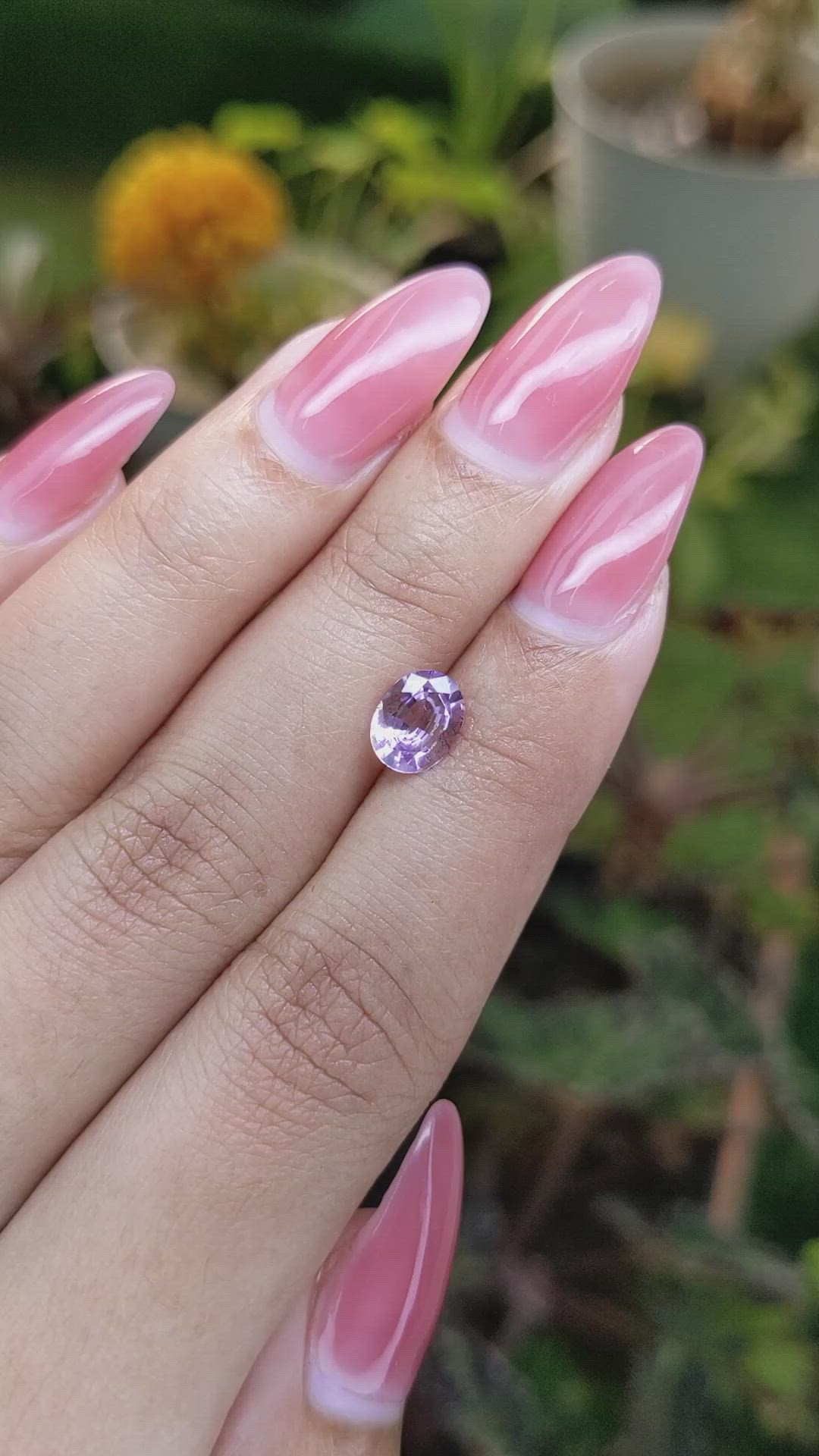 1.10 Ct. Pinkish Purple Sapphire from Ceylon (Sri Lanka) Size Video