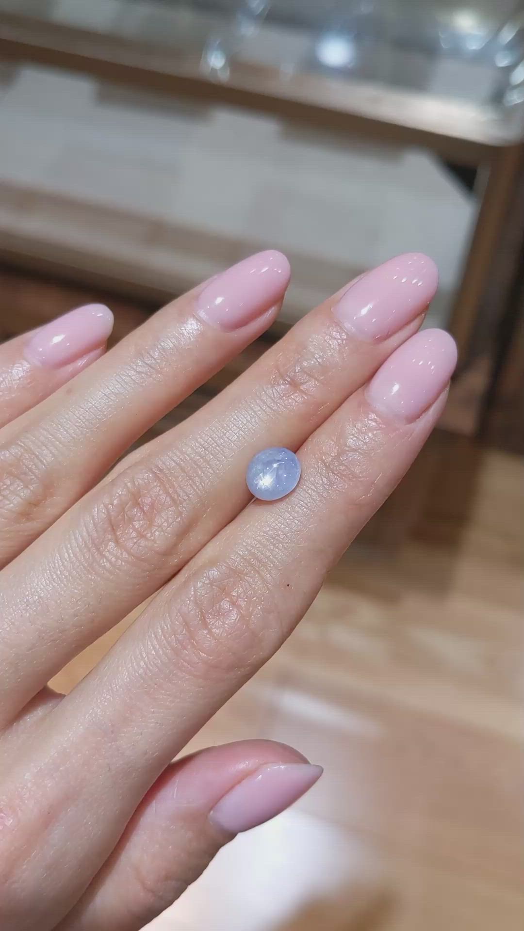 2.79 Ct. Blue Star Sapphire from Burma (Myanmar) Size Video