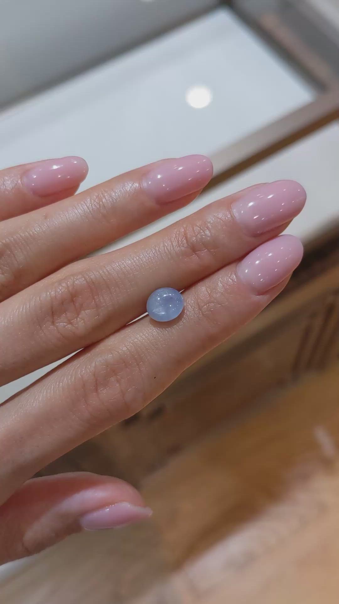 2.79 Ct. Blue Star Sapphire from Burma (Myanmar) Size Video