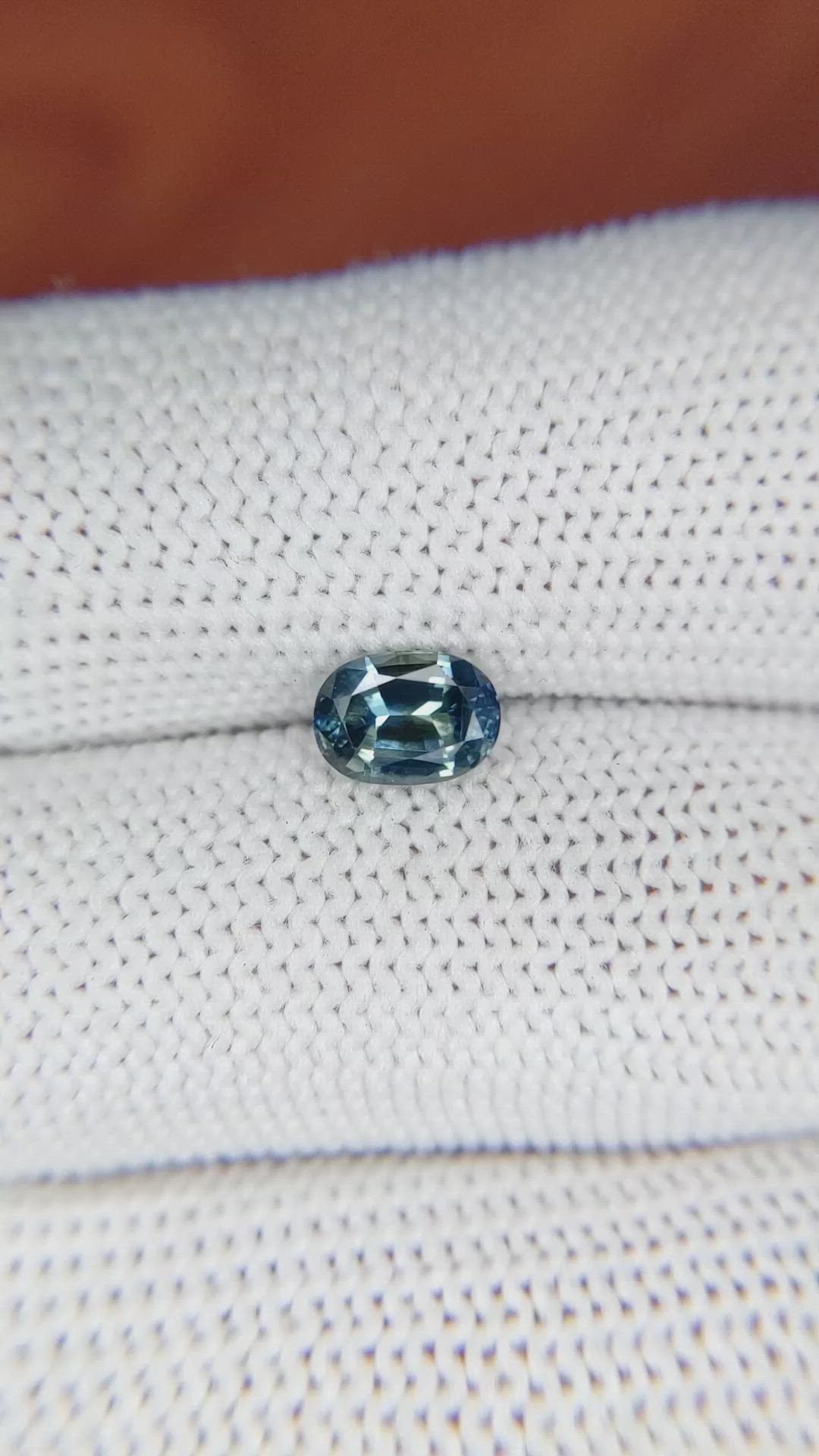 0.99 Ct. Greenish Blue Sapphire from Madagascar Size Video
