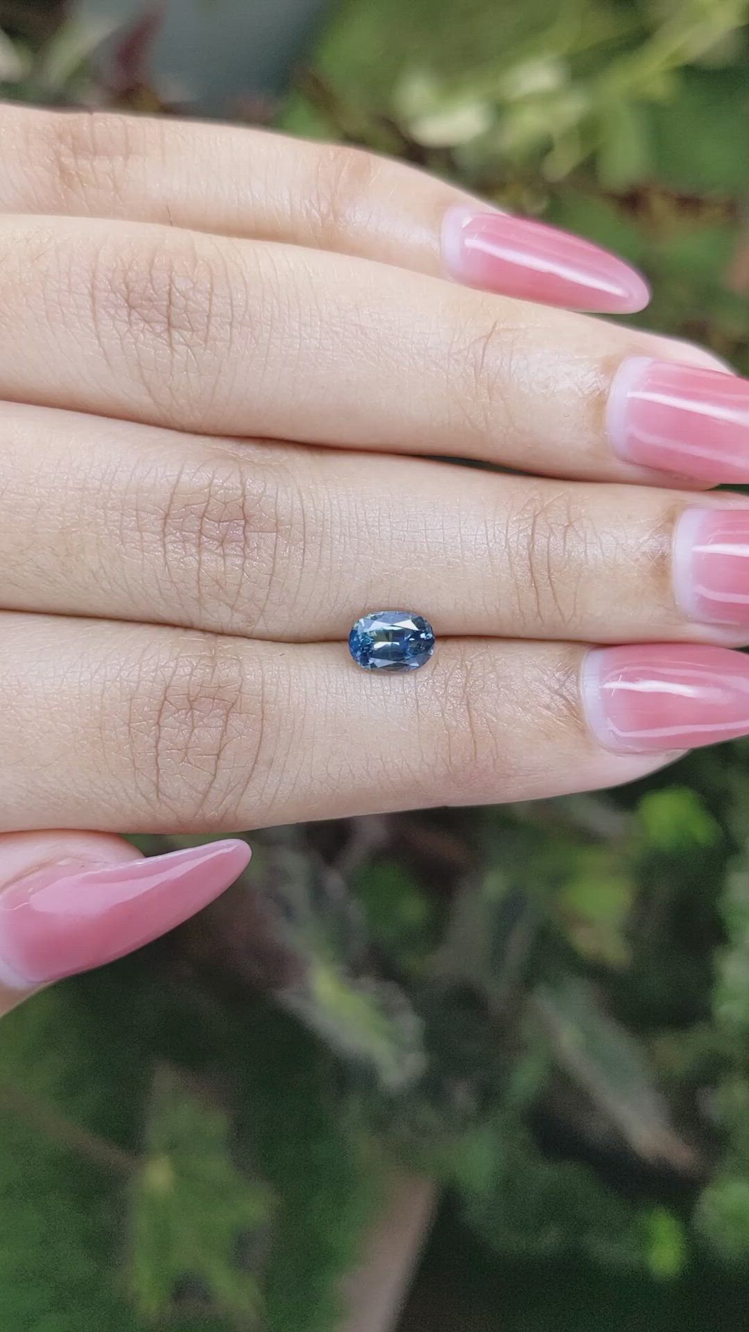 0.99 Ct. Greenish Blue Sapphire from Madagascar Size Video