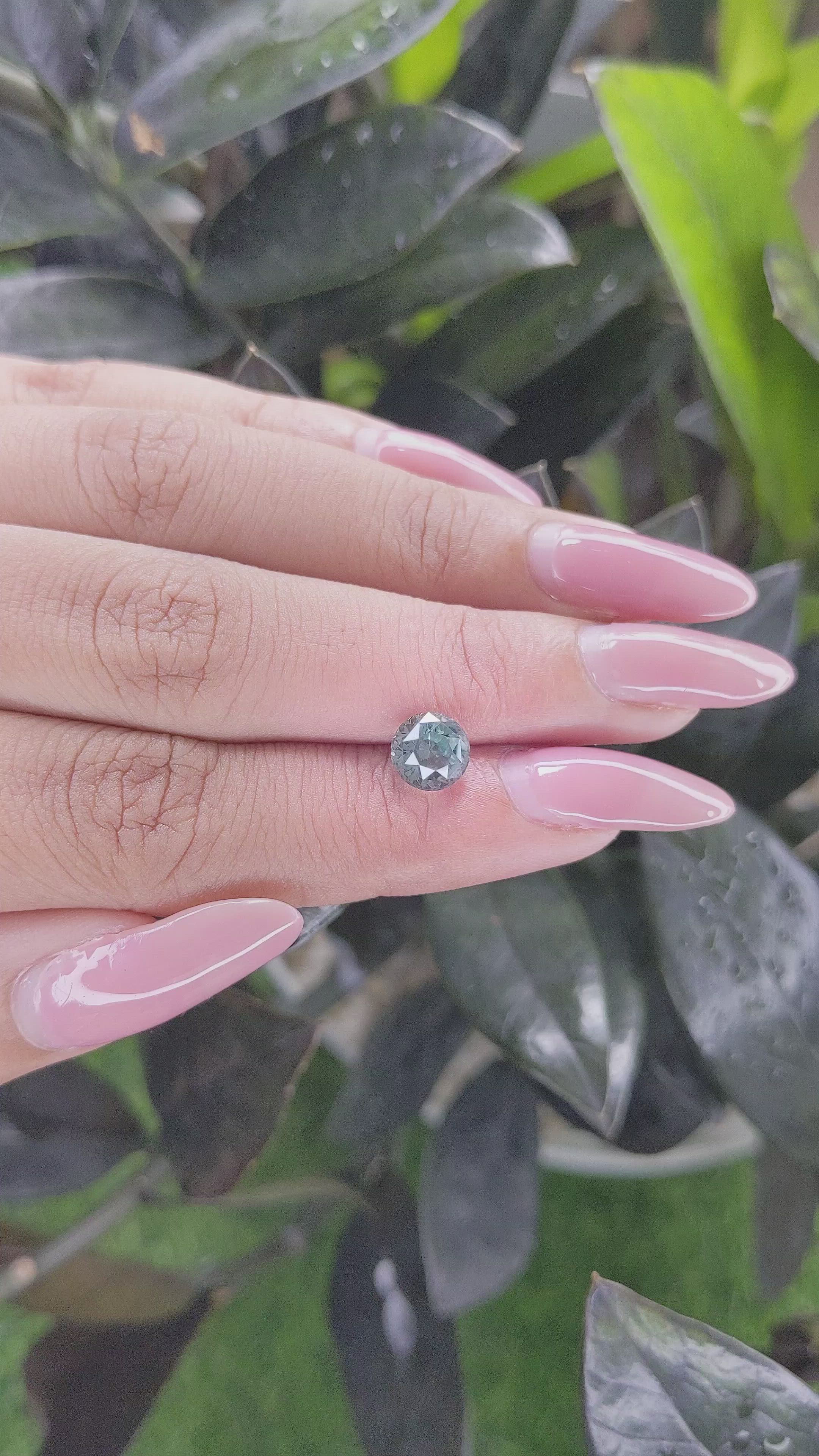 2.08 Ct. Bluish Green Sapphire from Madagascar Size Video