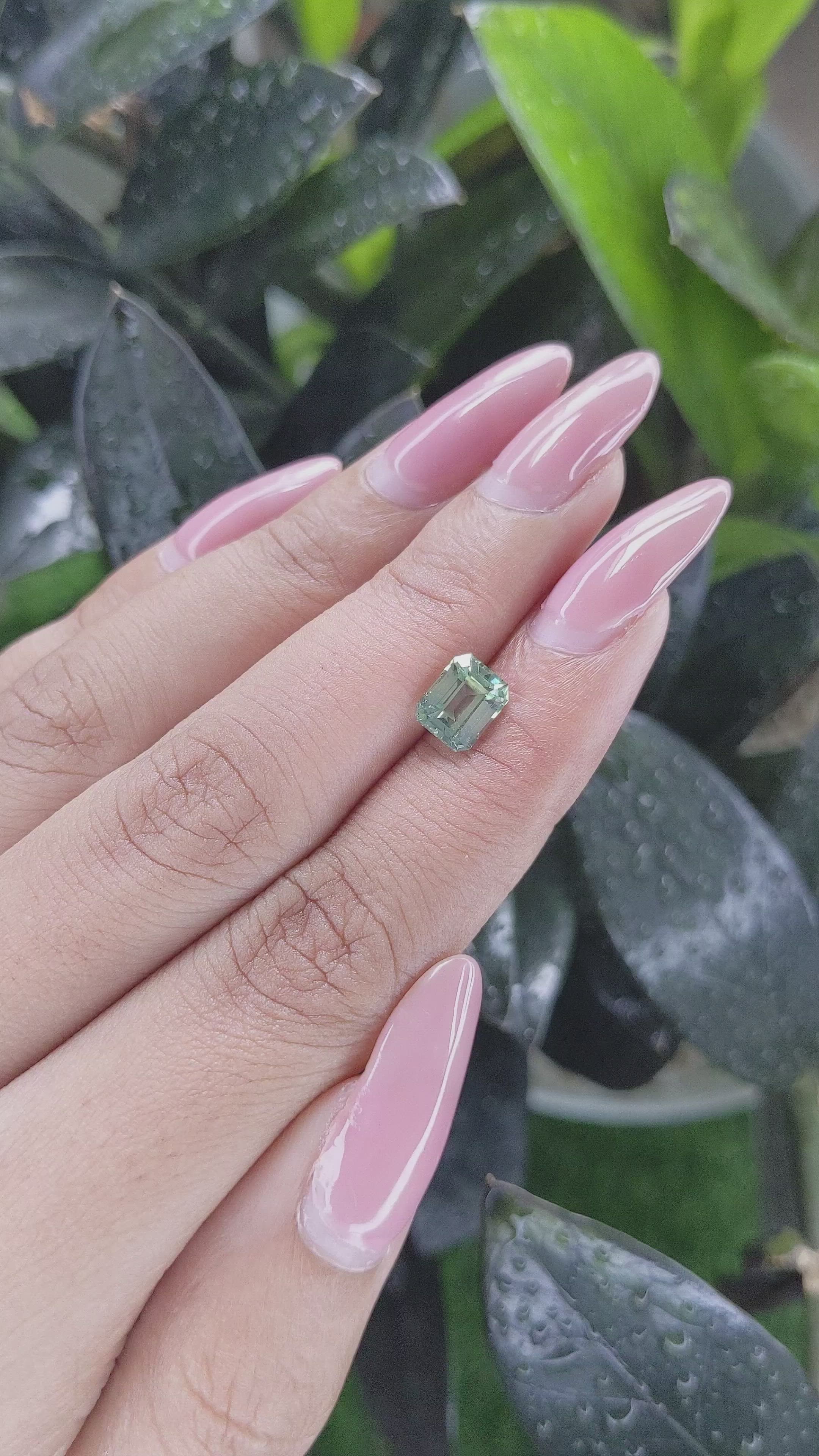 1.81 Ct. Green Sapphire from Madagascar Size Video