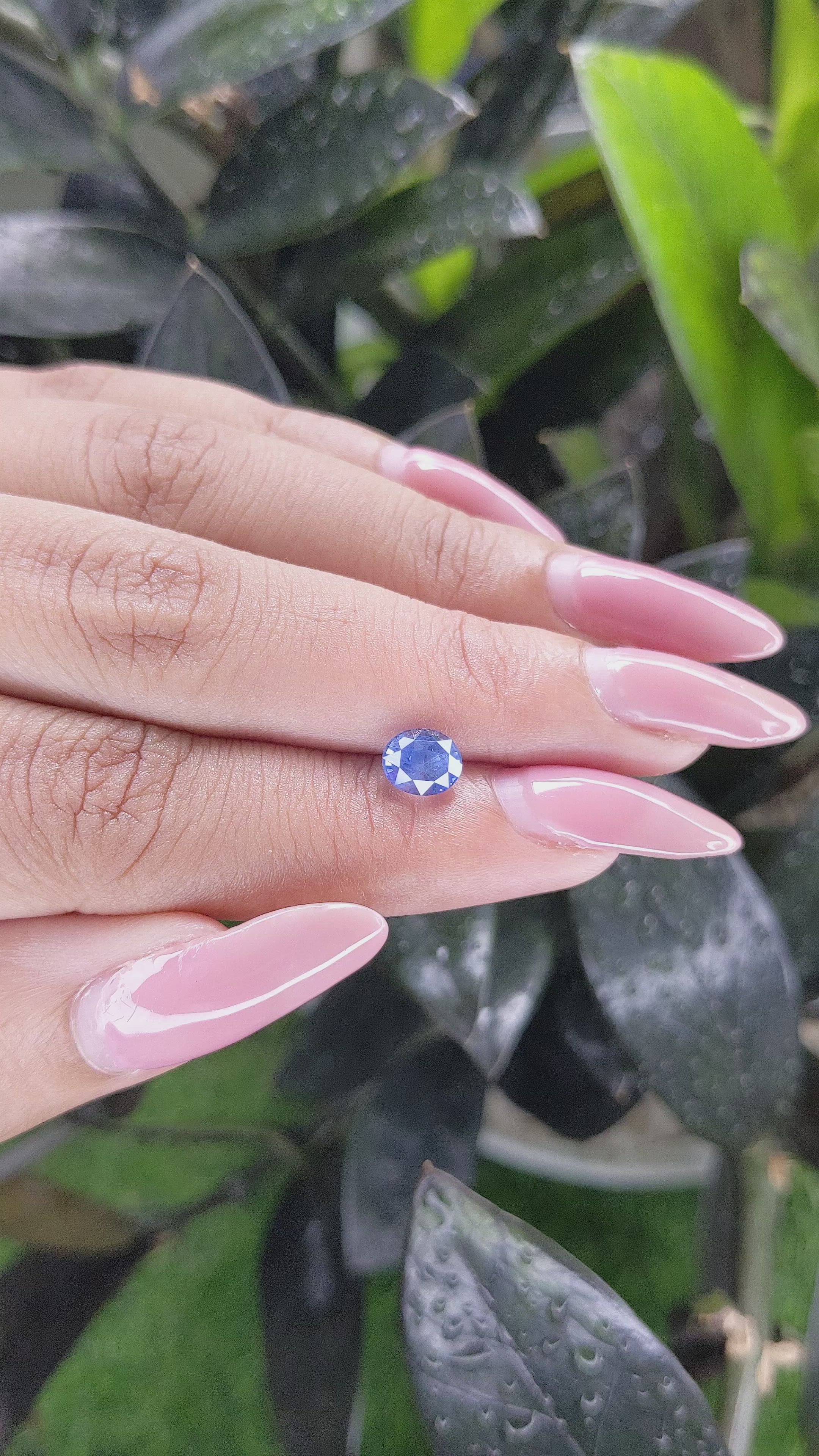 1.28 Ct. Blue Sapphire from Ceylon (Sri Lanka) Size Video